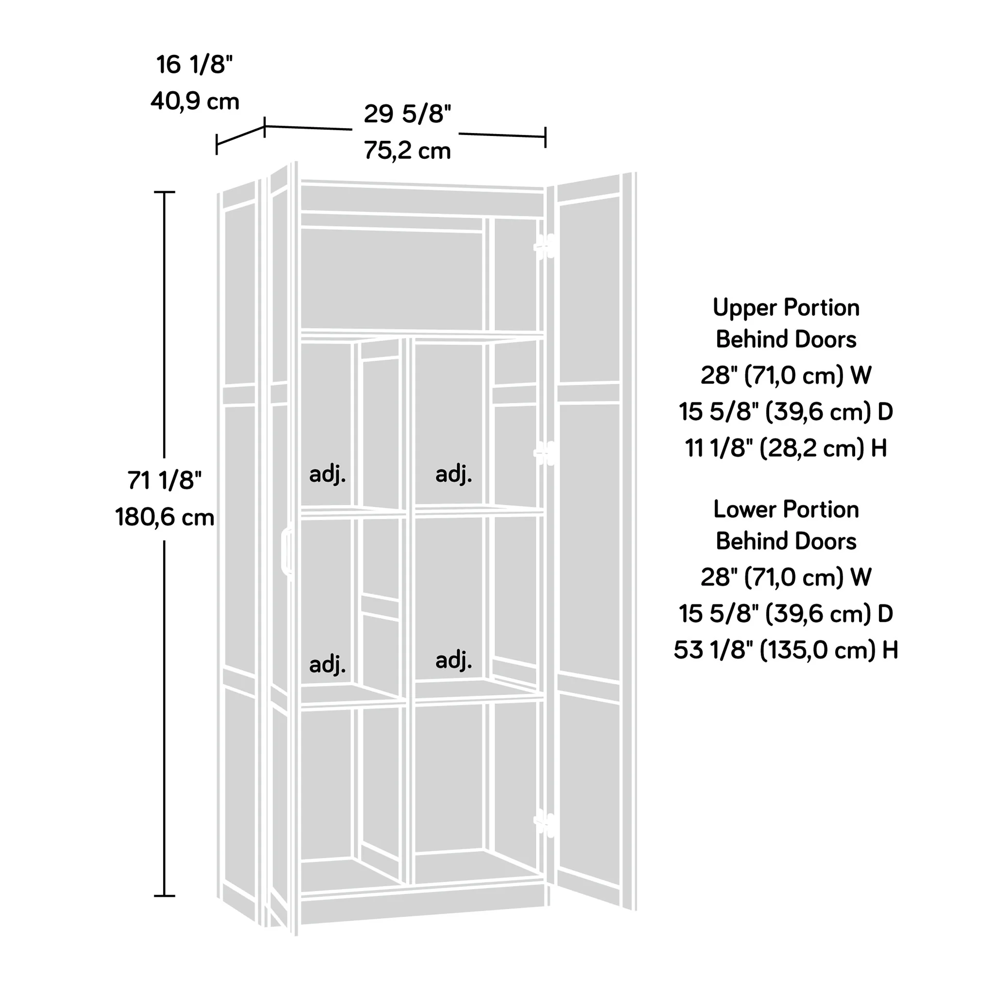 Sauder Select 2 Door Storage Cabinet, Reclaimed Pine Finish - Image 12