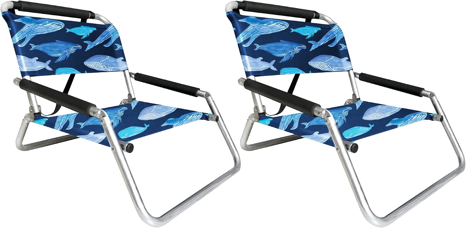 Lightweight Portable Foldable Recliner Beach Chairs, with Slip Pockets and Shoulder Strap, 2 Pack, Black, XL - Image 16