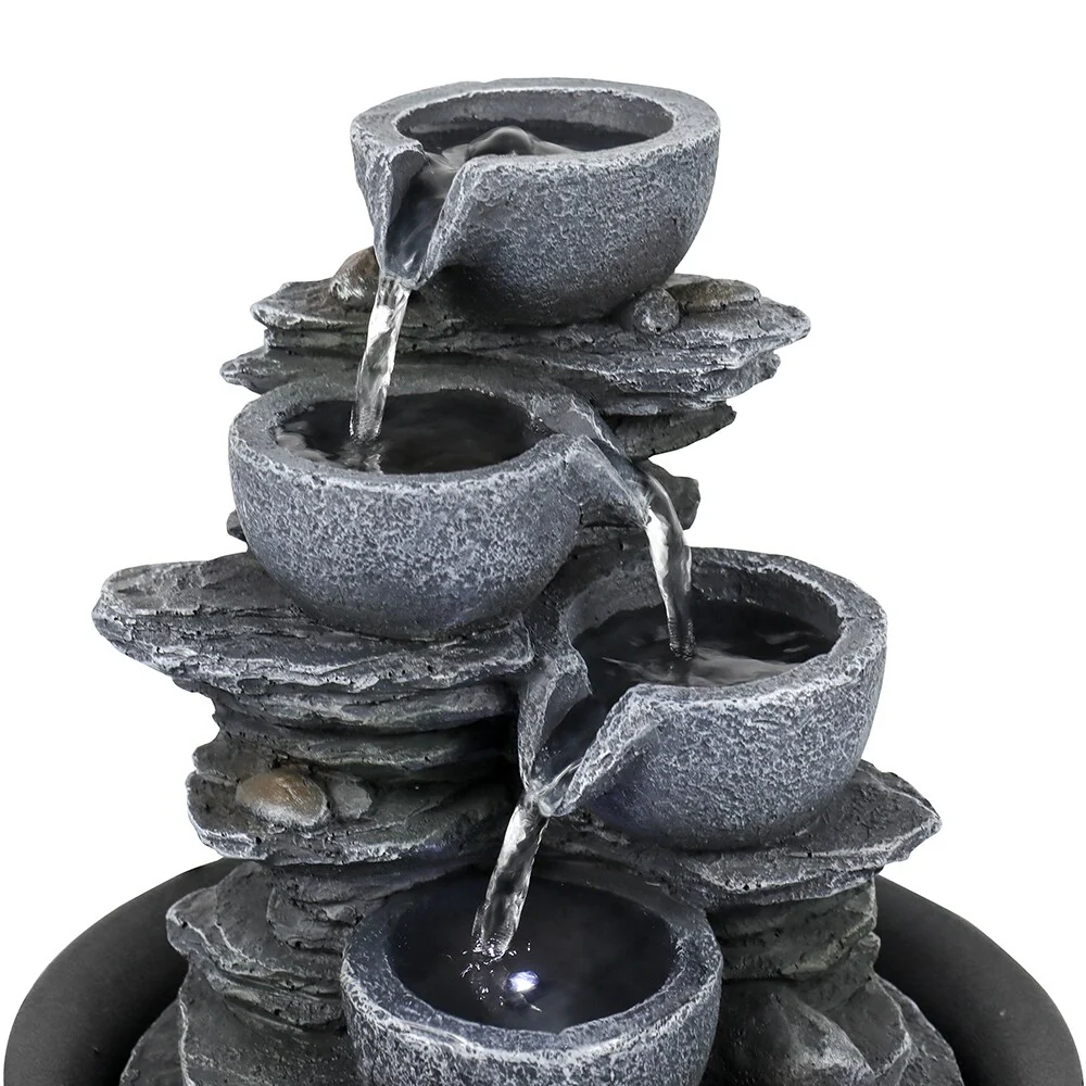 4-Tier Indoor Water Fountain, Relaxing Waterfall Feature for Home, Living Room and Bedroom Decor - Image 9