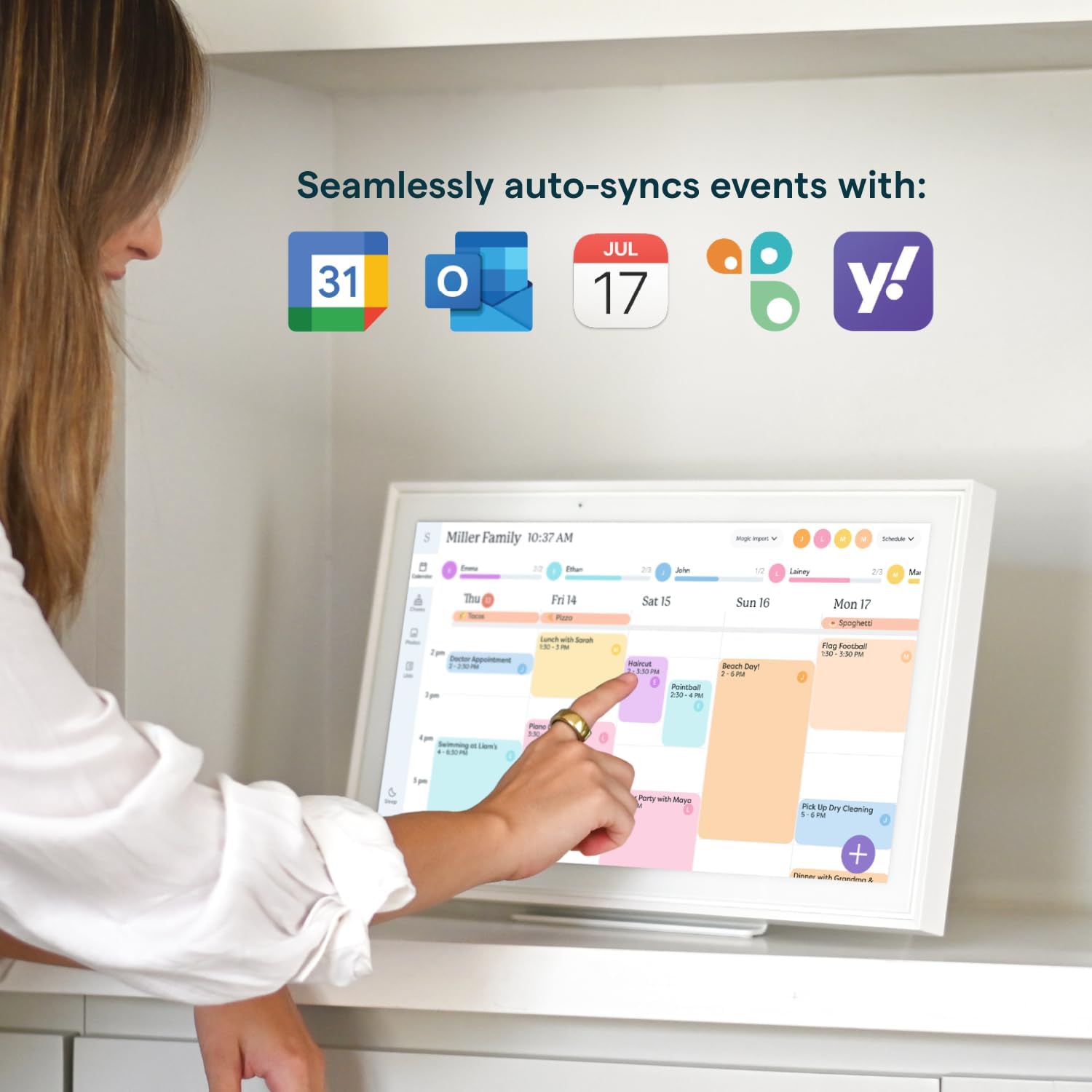 15 Inch Digital Wall Planner & Chore Chart, Smart Family Calendar Organizer Display for Home Organization - Image 3