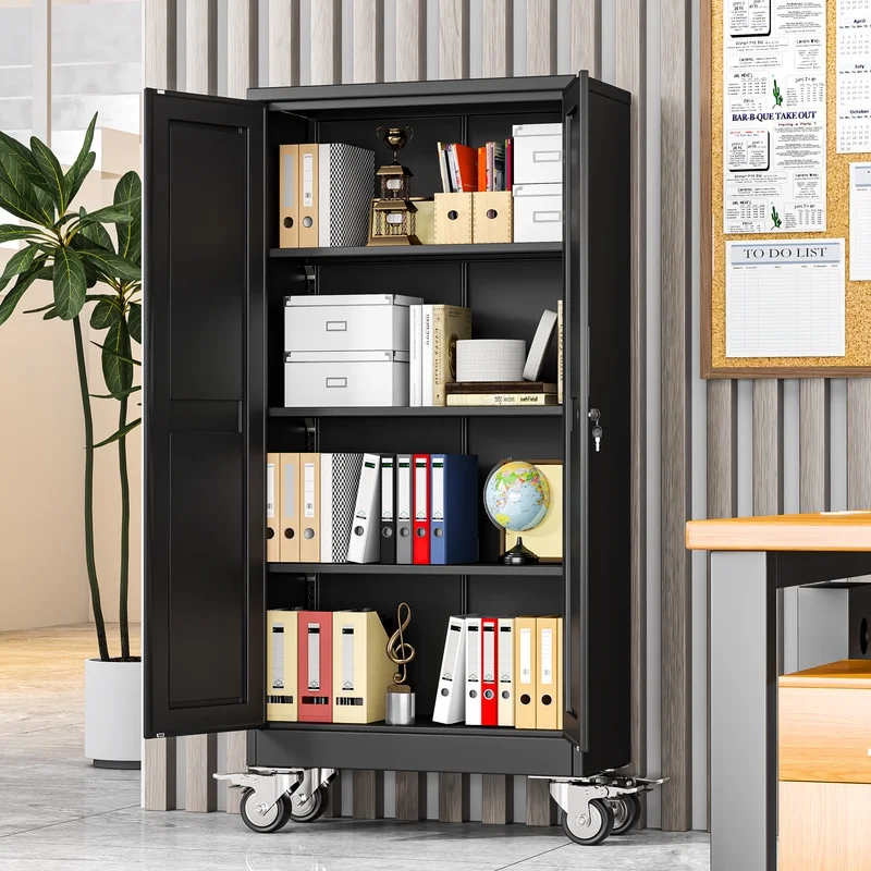 Erosoei 75"H Metal Garage Storage Cabinet with Wheels, Tool Storage Cabinet with 5 Adjustable Shelves - Image 29