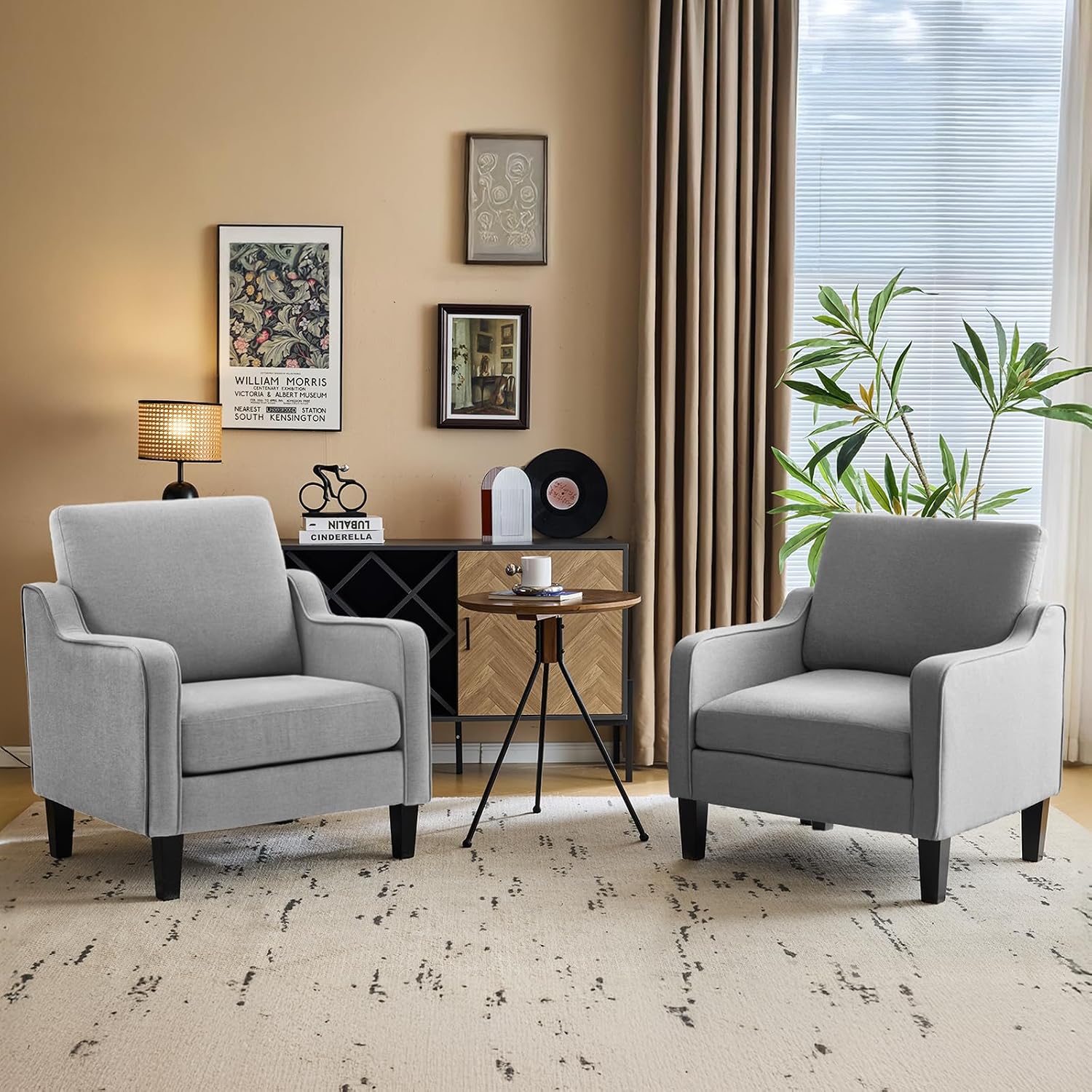 Olive Green Accent Chair, Upholstered Armchair for Living Room - Image 3