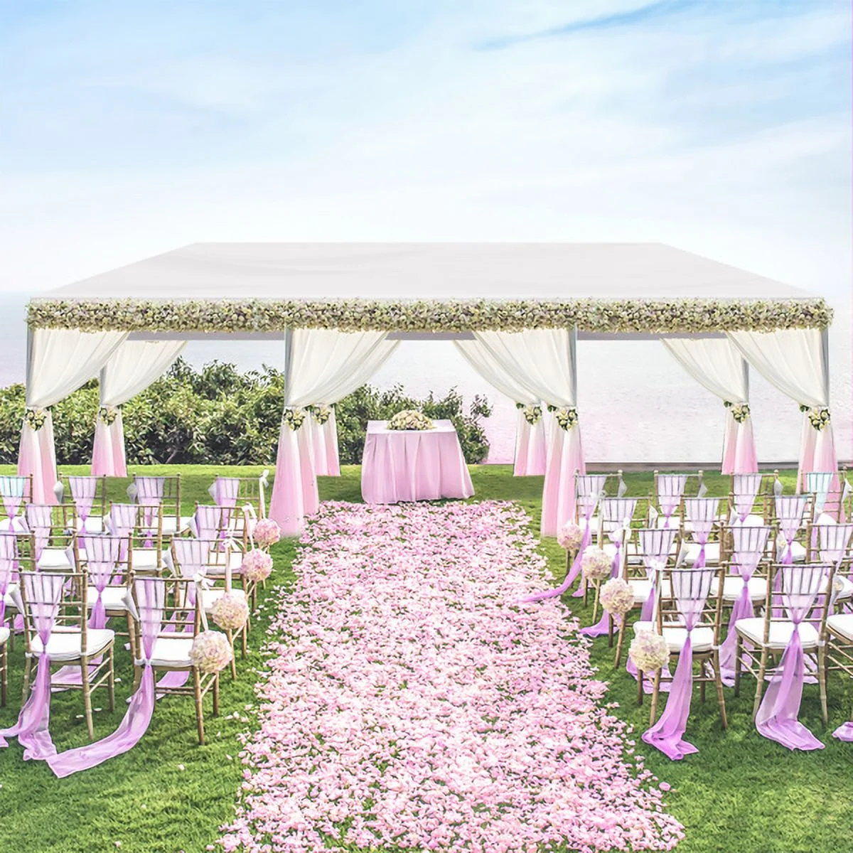 10'x30' Outdoor Party Tent with 8 Removable Sidewalls, Waterproof Canopy Patio Wedding Gazebo, White,white - Image 23