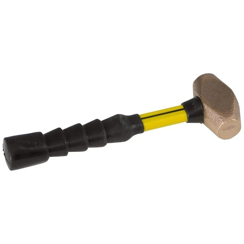 Nupla 4 lb. Non-Sparking Brass Hammer with 12 inch Fiberglass Handle and SG Grip - Perfect for Mechanics, Contractors, and Trade Professionals, Yellow, 75.30-040E CA2 - Image 3