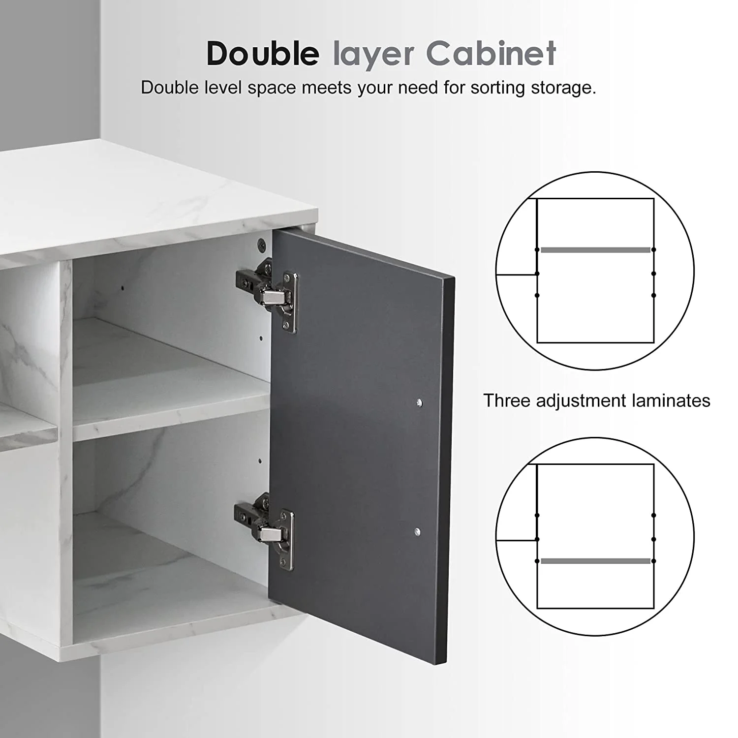 BarberPub Barber Wall Mount Station with Drawers, Beauty Multi-Functional Storage Cabinet 2530 - Image 14