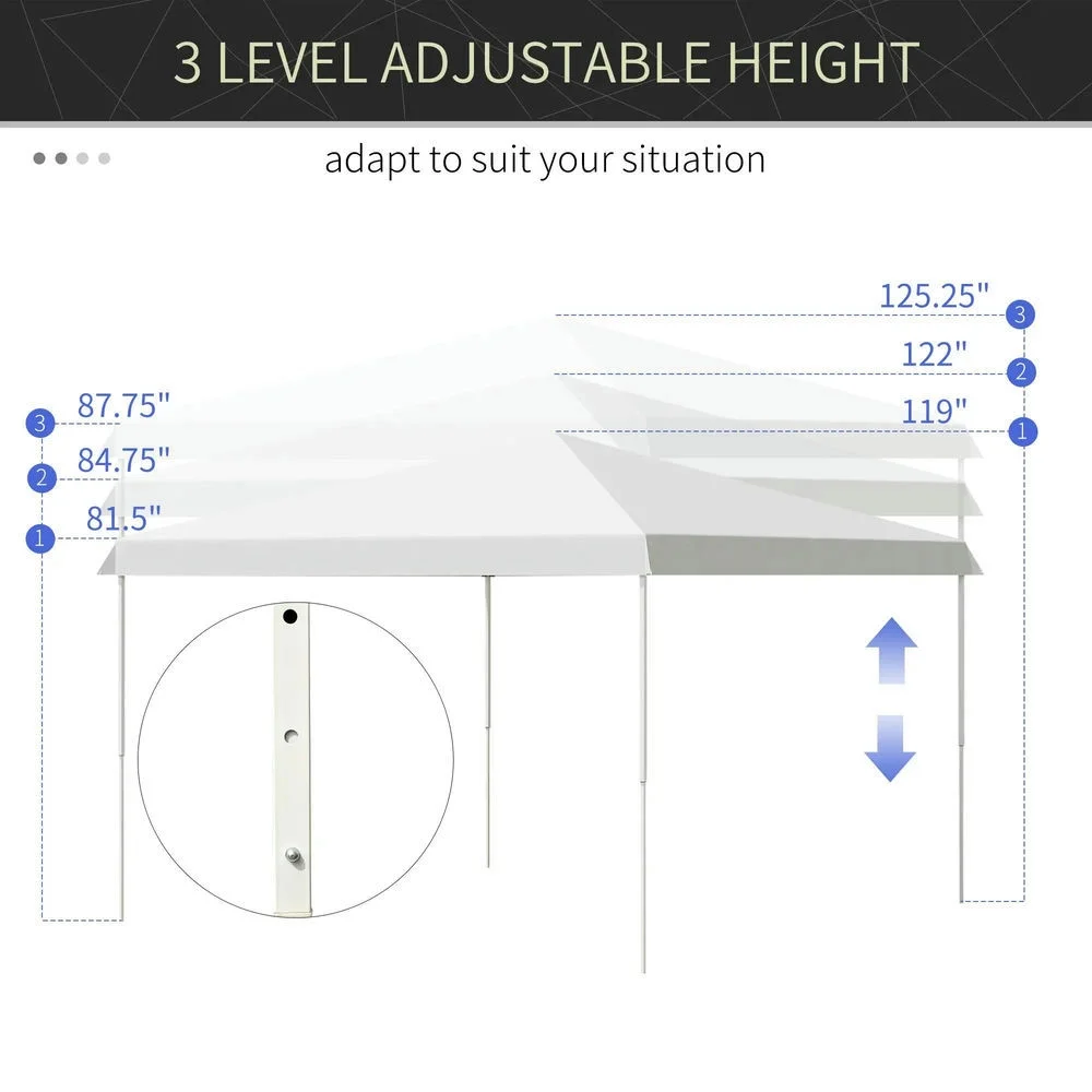 Barara King Outdoor Canopy Tent, Patio Portable Canopy,13' x 13' Pop Up Canopy Tent, Instant Sun Shelter, Tents for Parties,White - Image 9