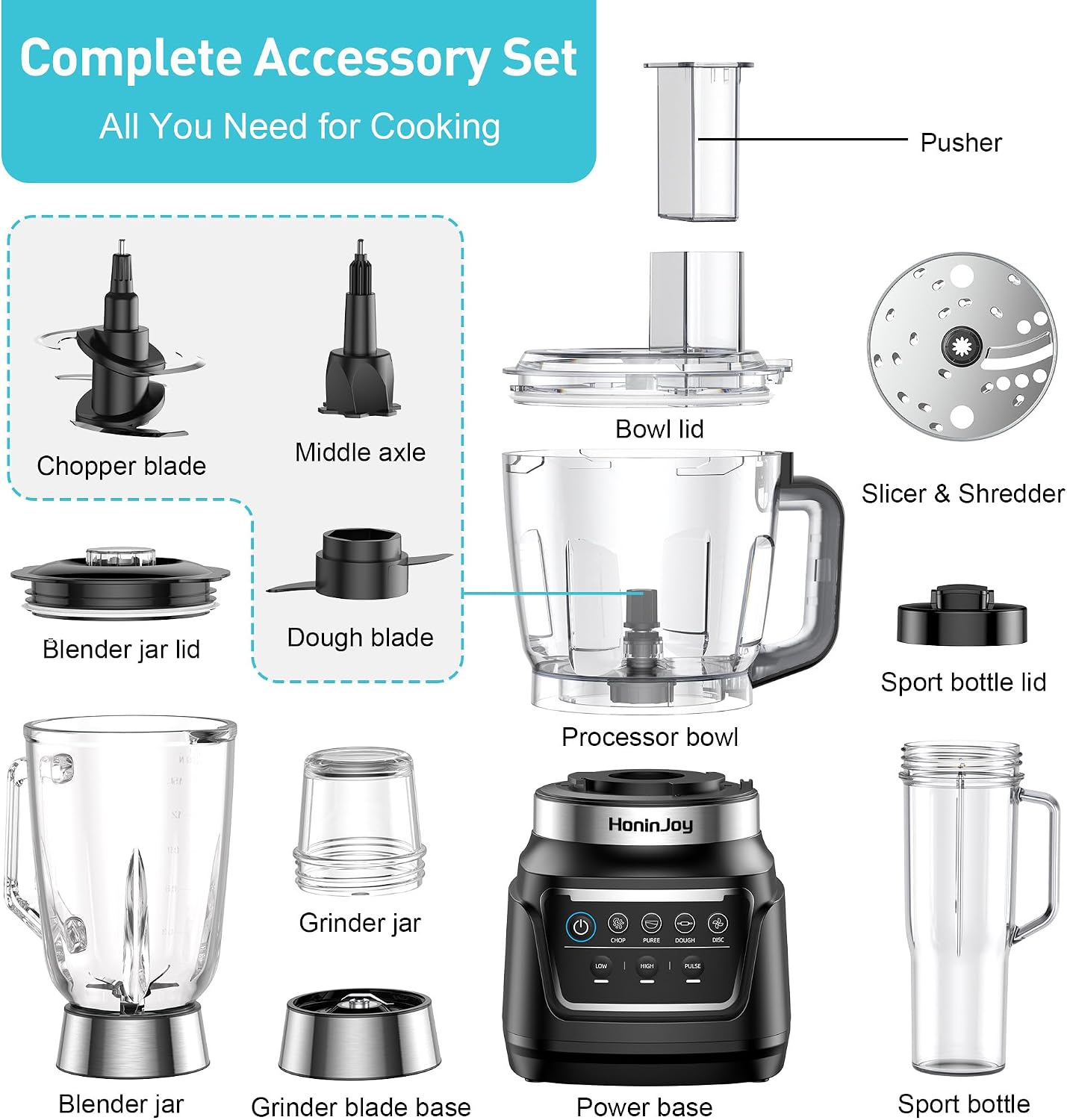 All-in-One Blender Food Processor, 10-in-1 Blenders for Kitchen - Image 8