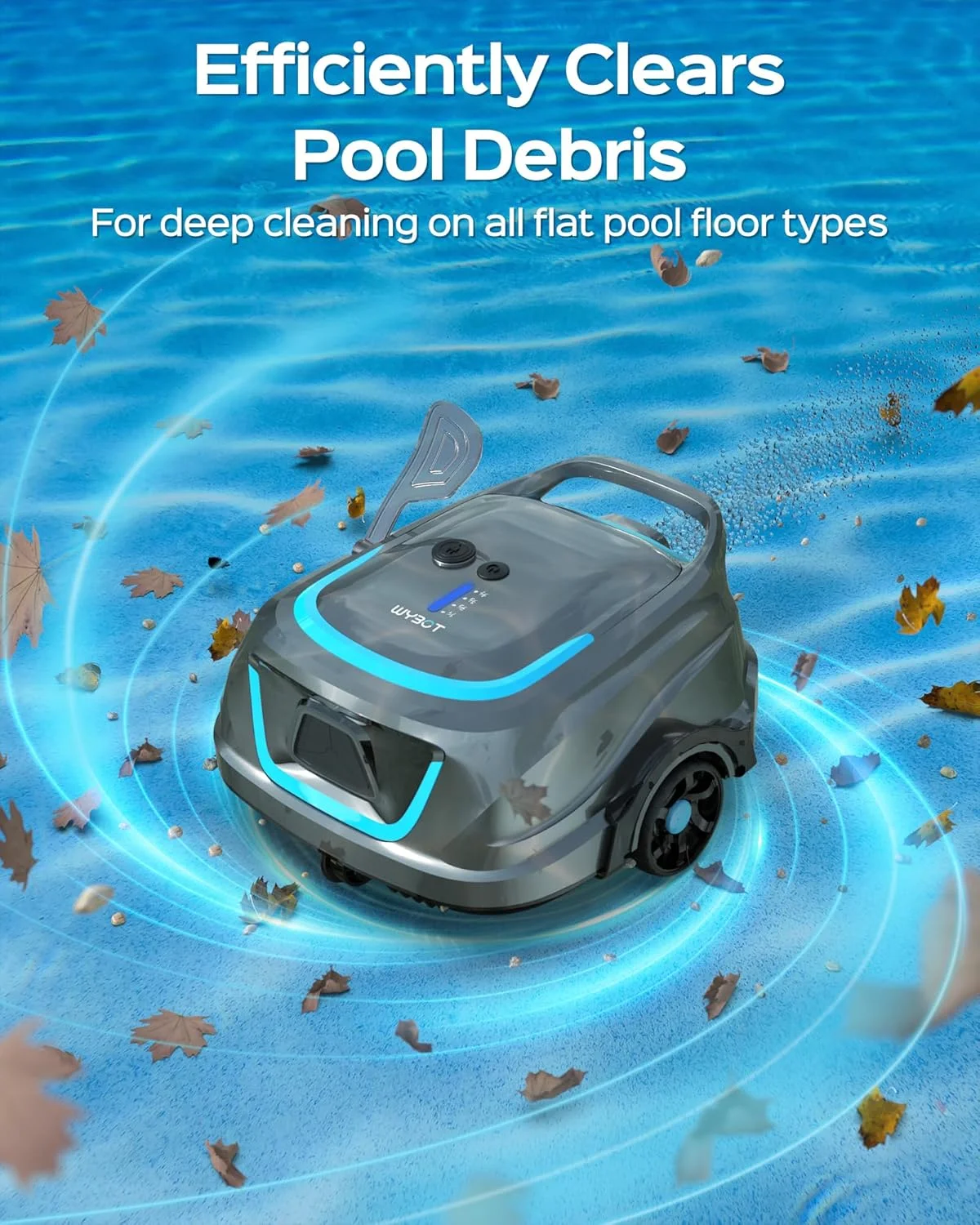 2025 New Upgraded WYBOT A1 Cordless Robotic Pool Vacuum Cleaner - Floor-Only Cleaning for Above Ground Flat-Bottom Pools (Up to 1,076 sq. ft), 120-Min Runtime, Black Green - Image 20