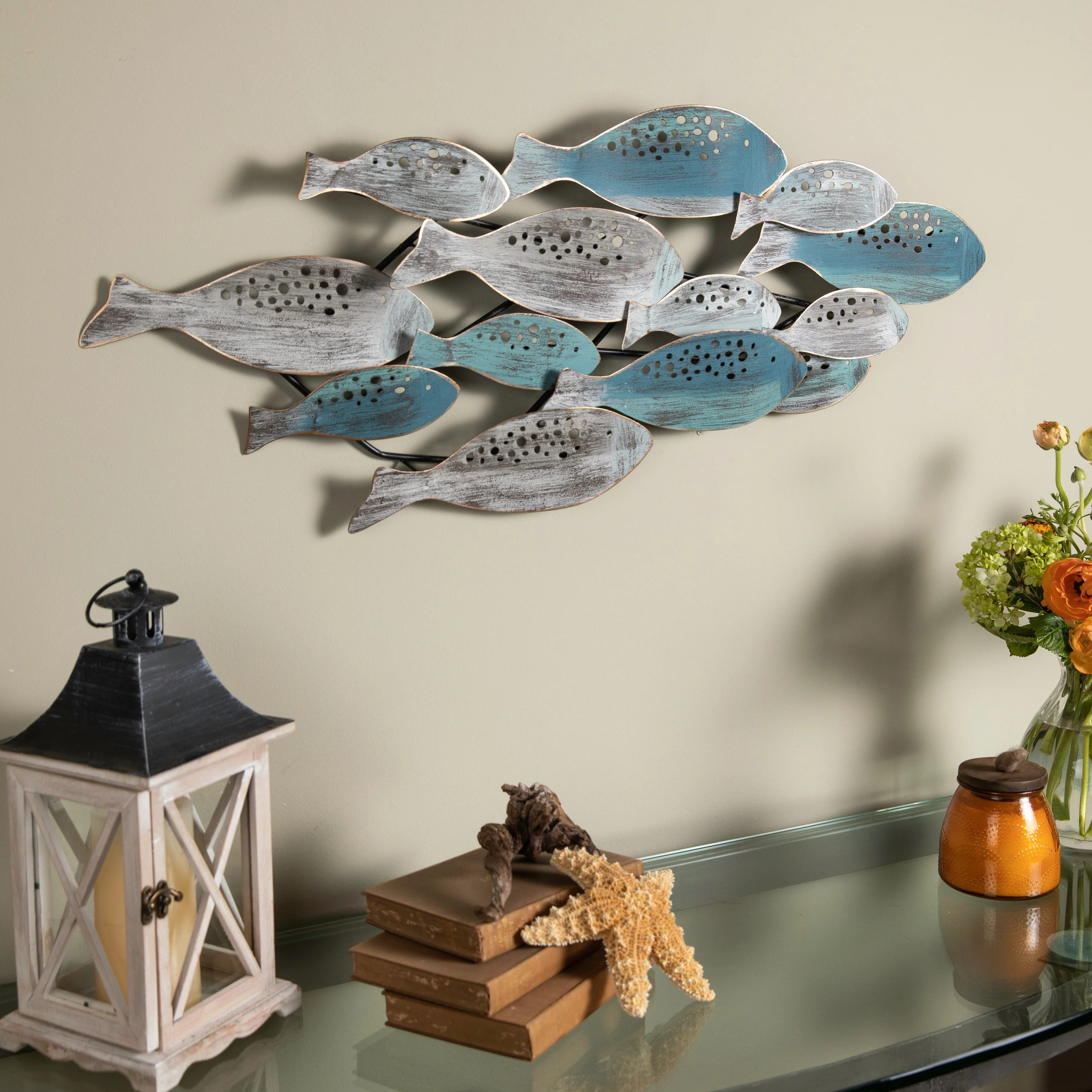 Modern Coastal Metal Wall Art, Decorative Fish Wall Sculpture for Living Room, Bedroom and Home Decoration - Image 4