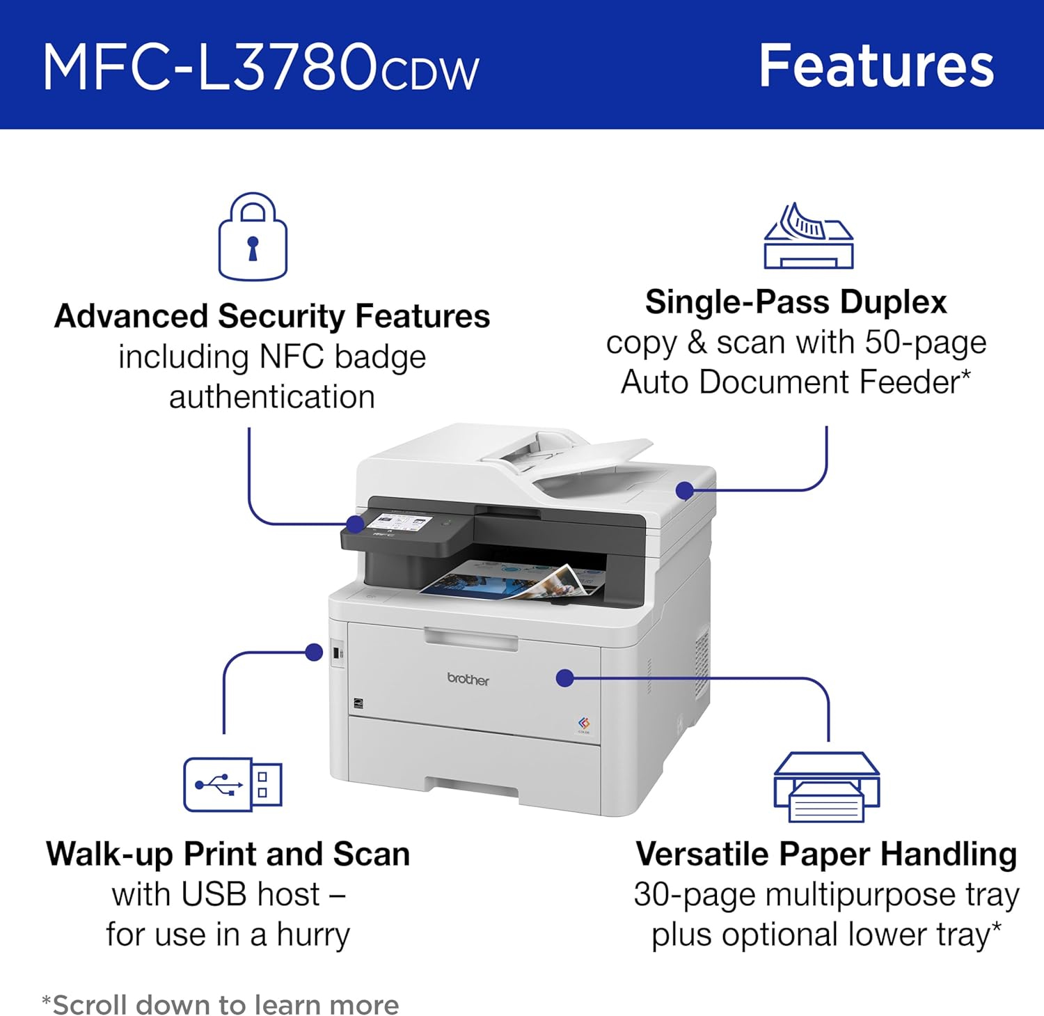 All-In-One Wireless Color Printer with Fast Printing, Scanning, Copying and Faxing - Image 10