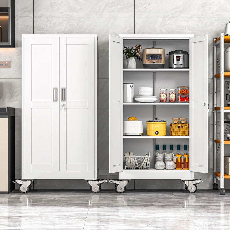 Erosoei 75"H Metal Garage Storage Cabinet with Wheels, Tool Storage Cabinet with 5 Adjustable Shelves - Image 21