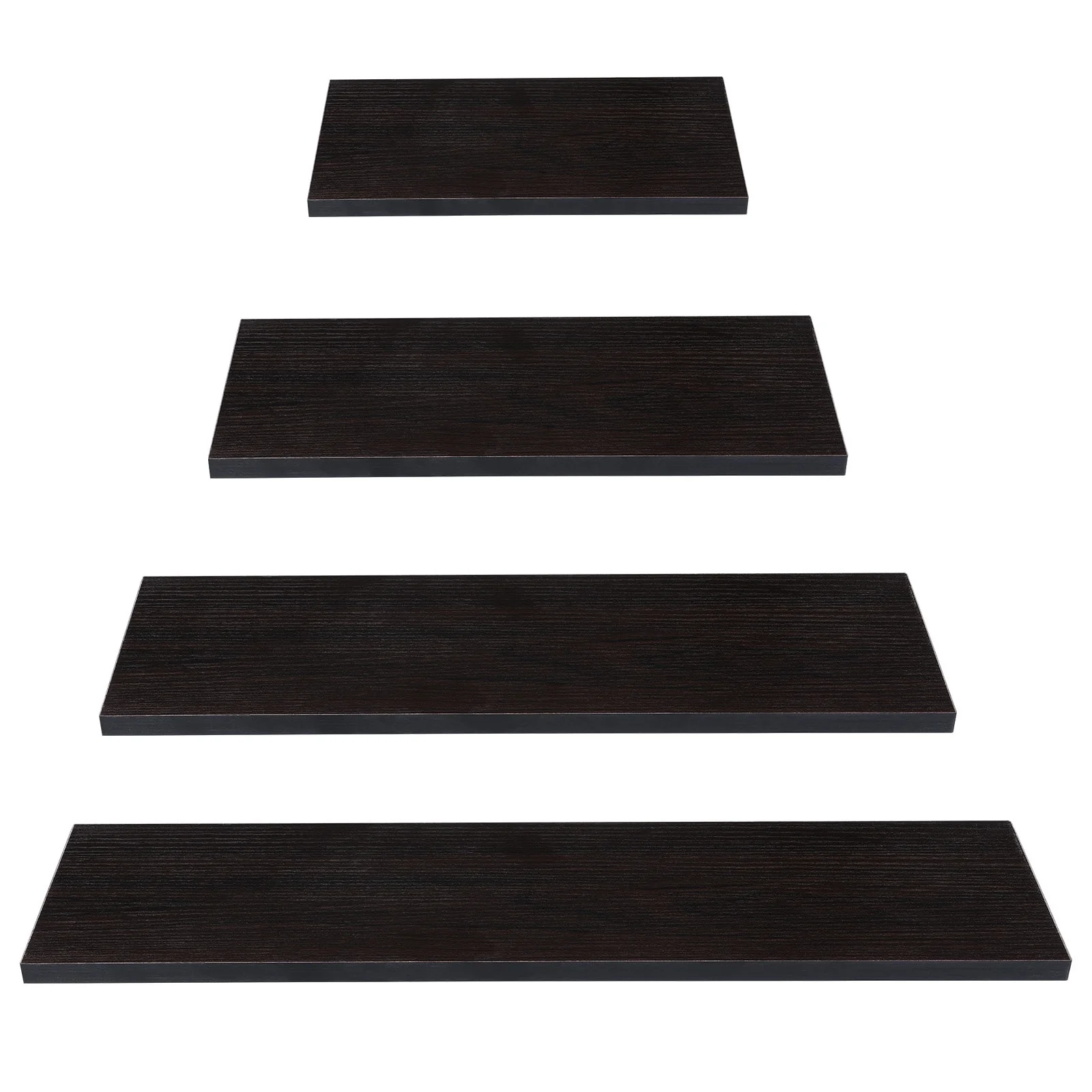 4-Piece Wood Floating Wall Shelves, White and Black Storage Shelf Set for Home Decor - Image 6
