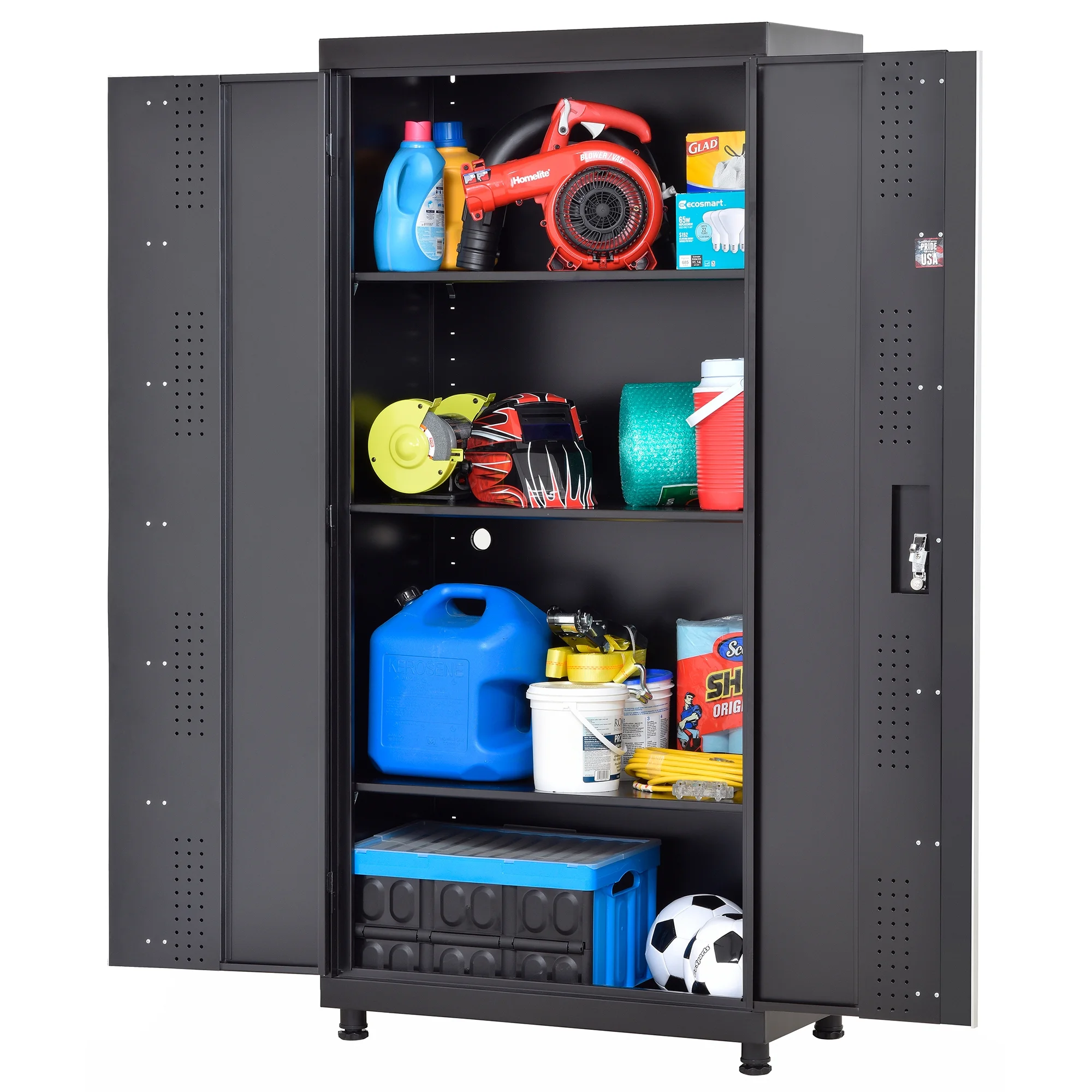 Muscle Rack Heavy-Duty Welded Steel Garage Storage Cabinet, Matte Black - Image 4