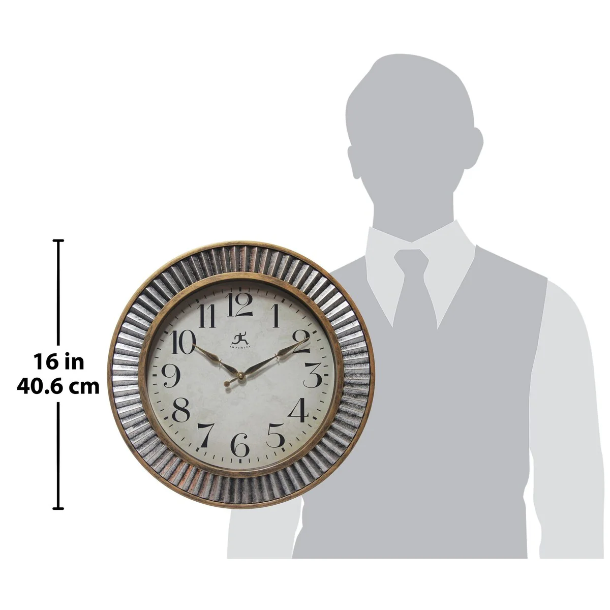 16 Inch Rustic Industrial Wall Clock, Decorative Round Clock for Home - Image 5