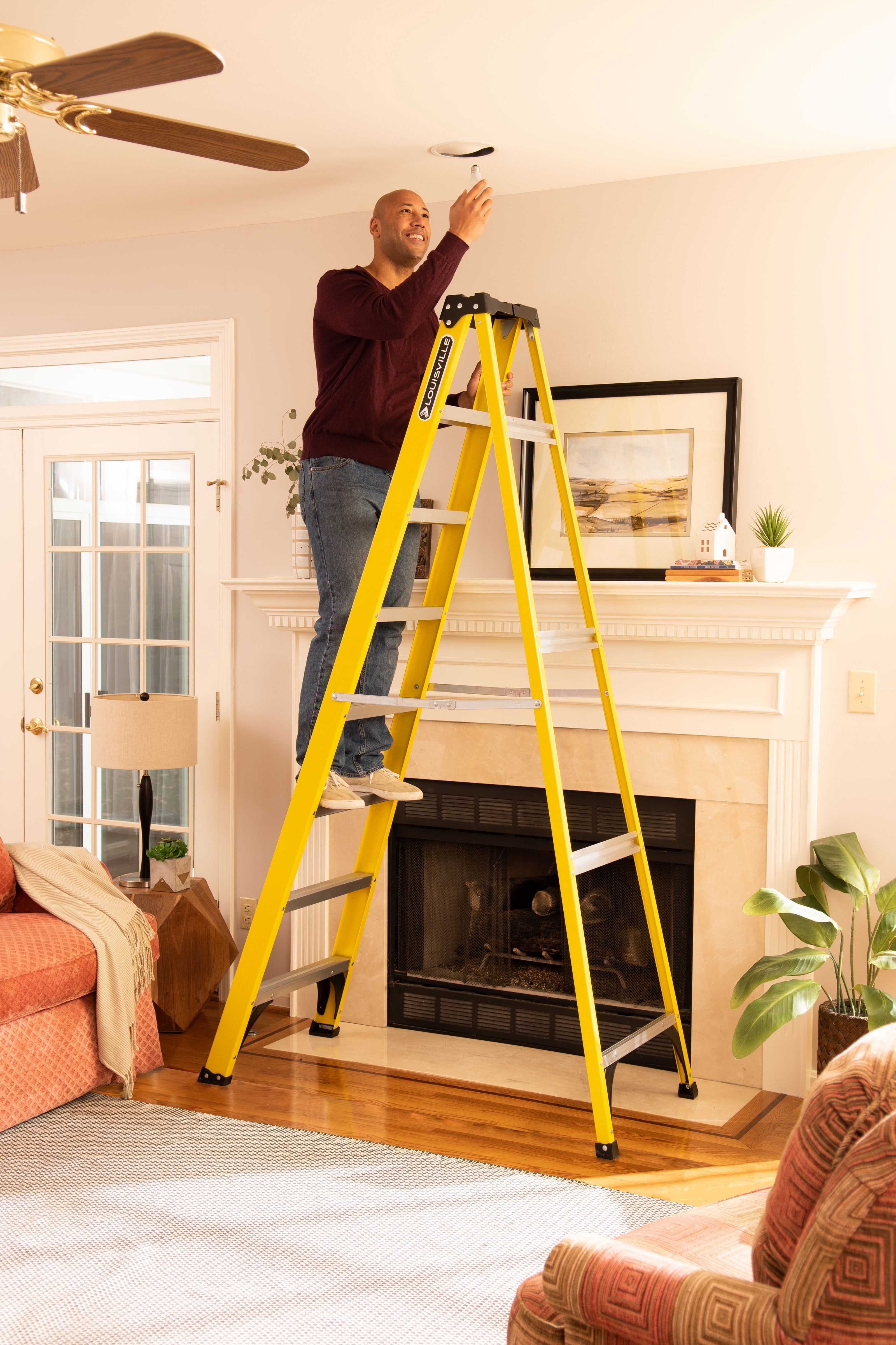 8' Fiberglass Step Ladder, 12' Reach, 250 lbs Load Capacity, W-3118-08 - Image 8