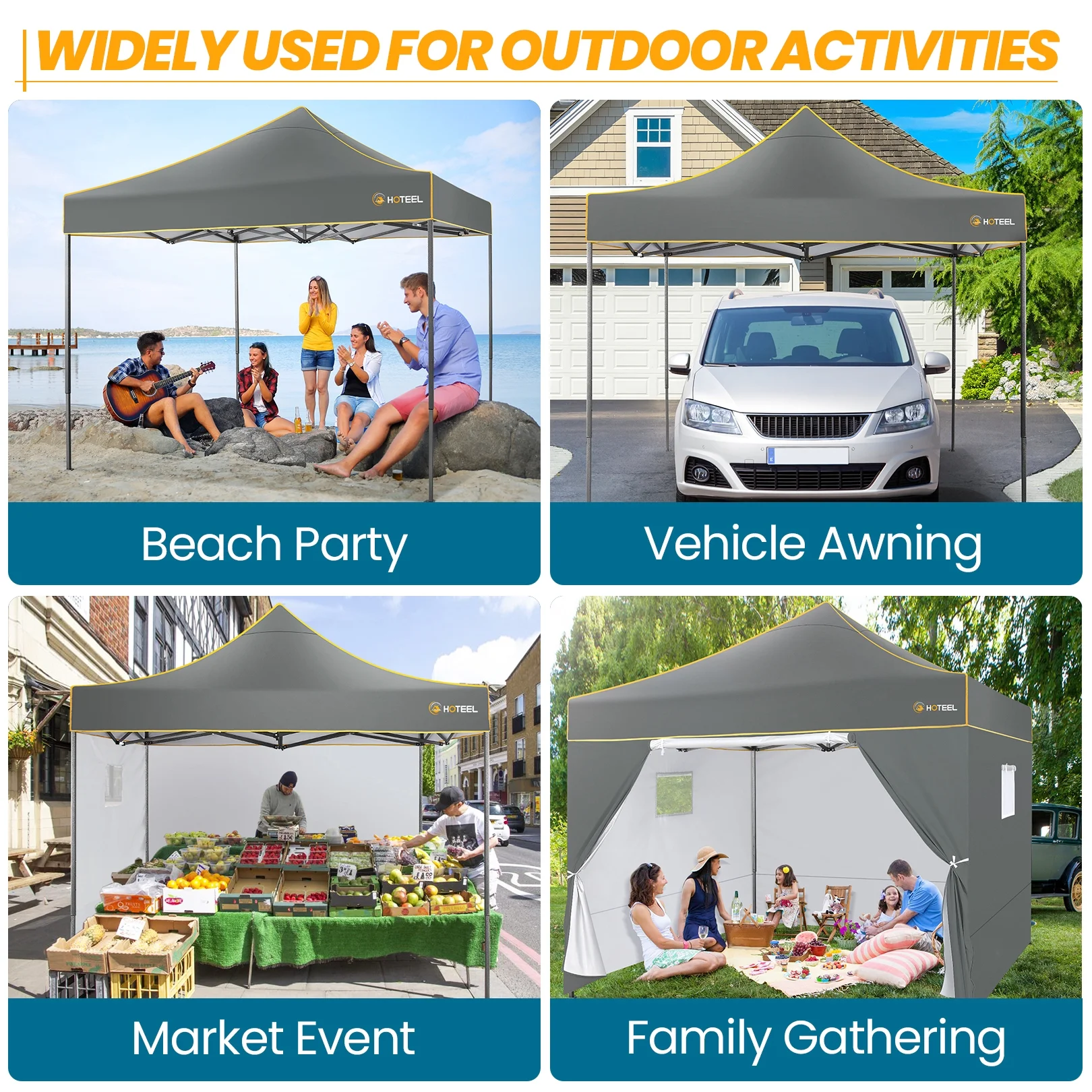SANOPY 10'x10' Pop up Canopy Tent Anti-UV Waterproof Outdoor Gazebo Instant Party Wedding Backyard Canopy Tent Shade Shelter for Backyard, Patio, Parties,Khaki - Image 45