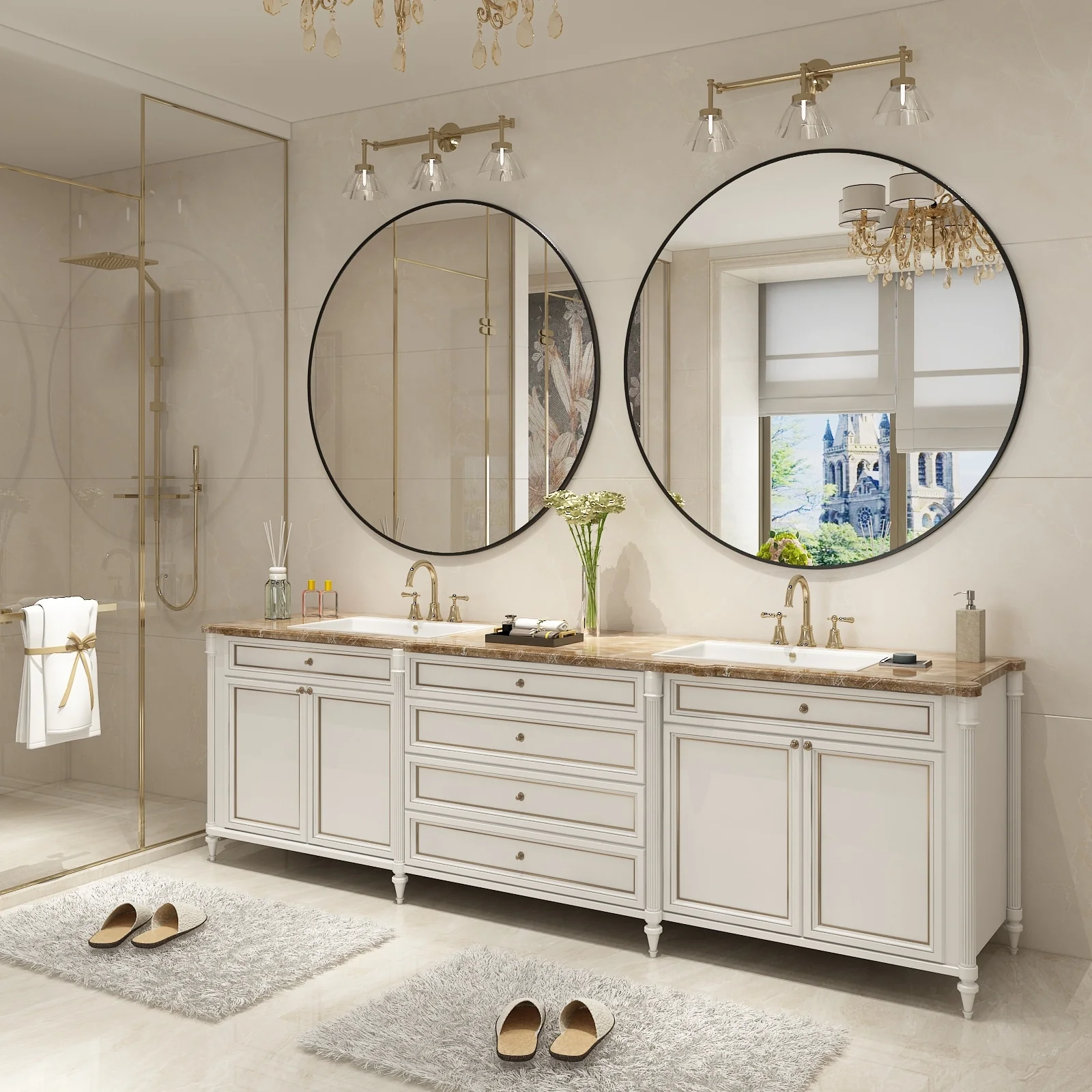 Round Metal Black Frame Bathroom Vanity Mirror, Wall Mounted Decorative Mirror - Image 23