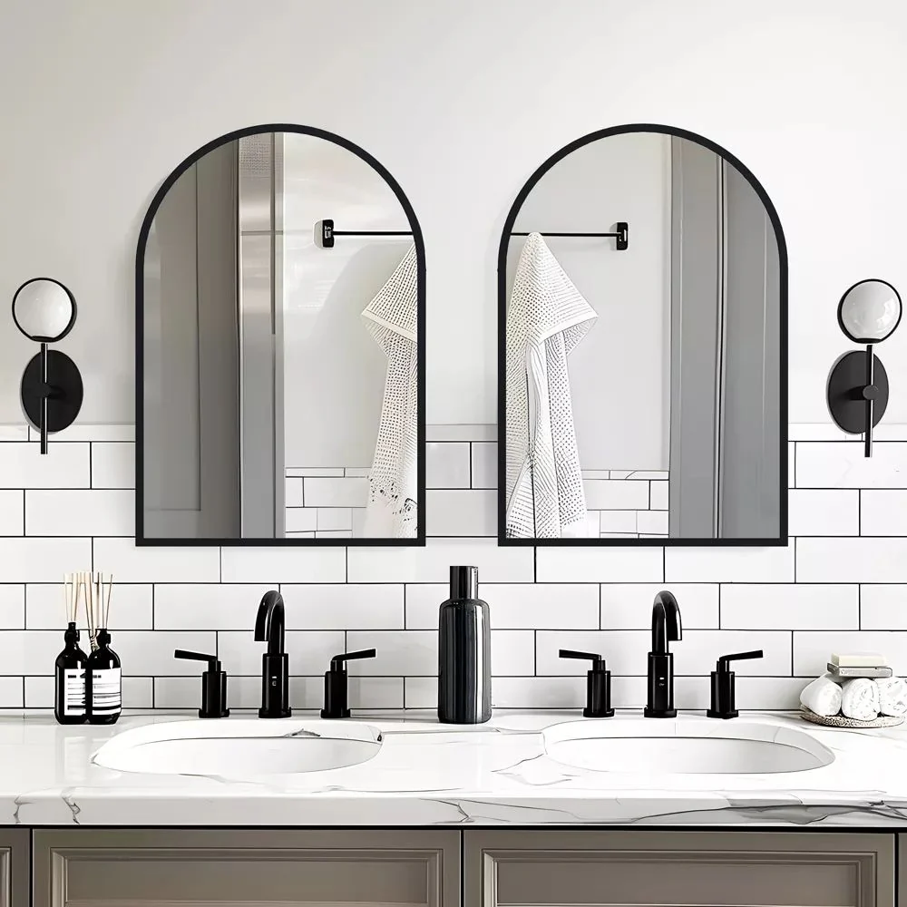 Modern Arch Aluminum Bathroom Wall Mirror, Wall Mounted Vanity Mirror for Bathroom, Bedroom and Home Decor - Image 12