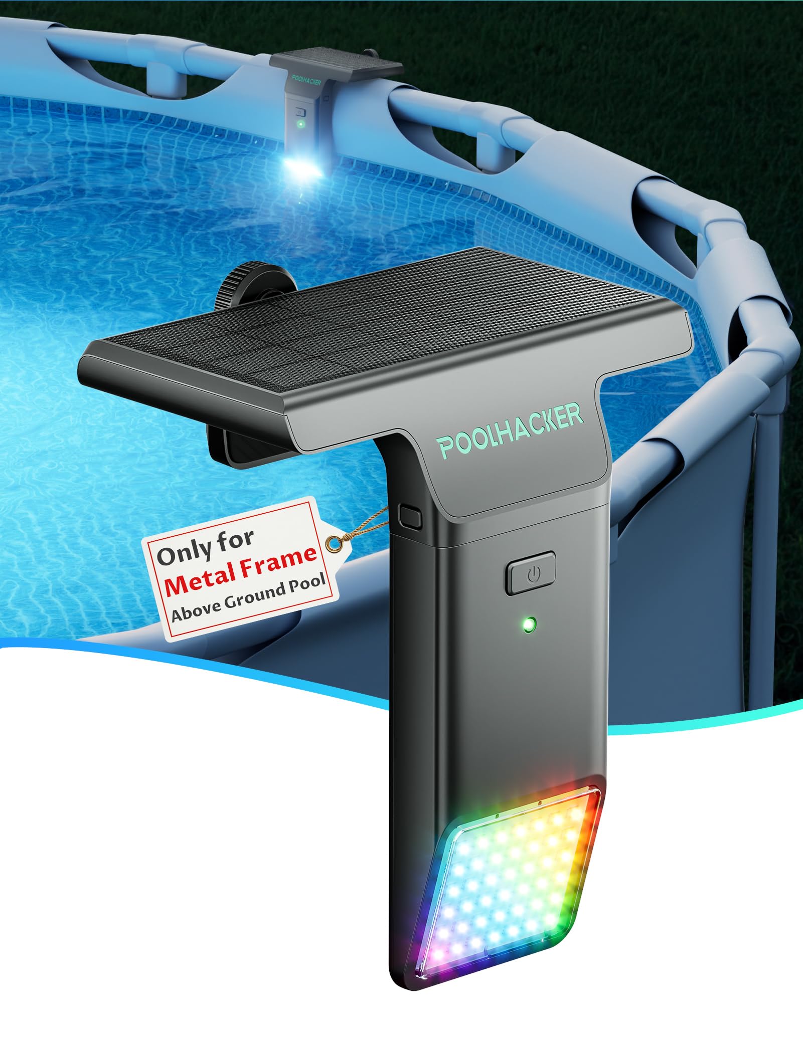 Solar Pool Lights for Steel Wall Above Ground Pools, Solar Powered LED Swimming Pool Lighting - Image 7