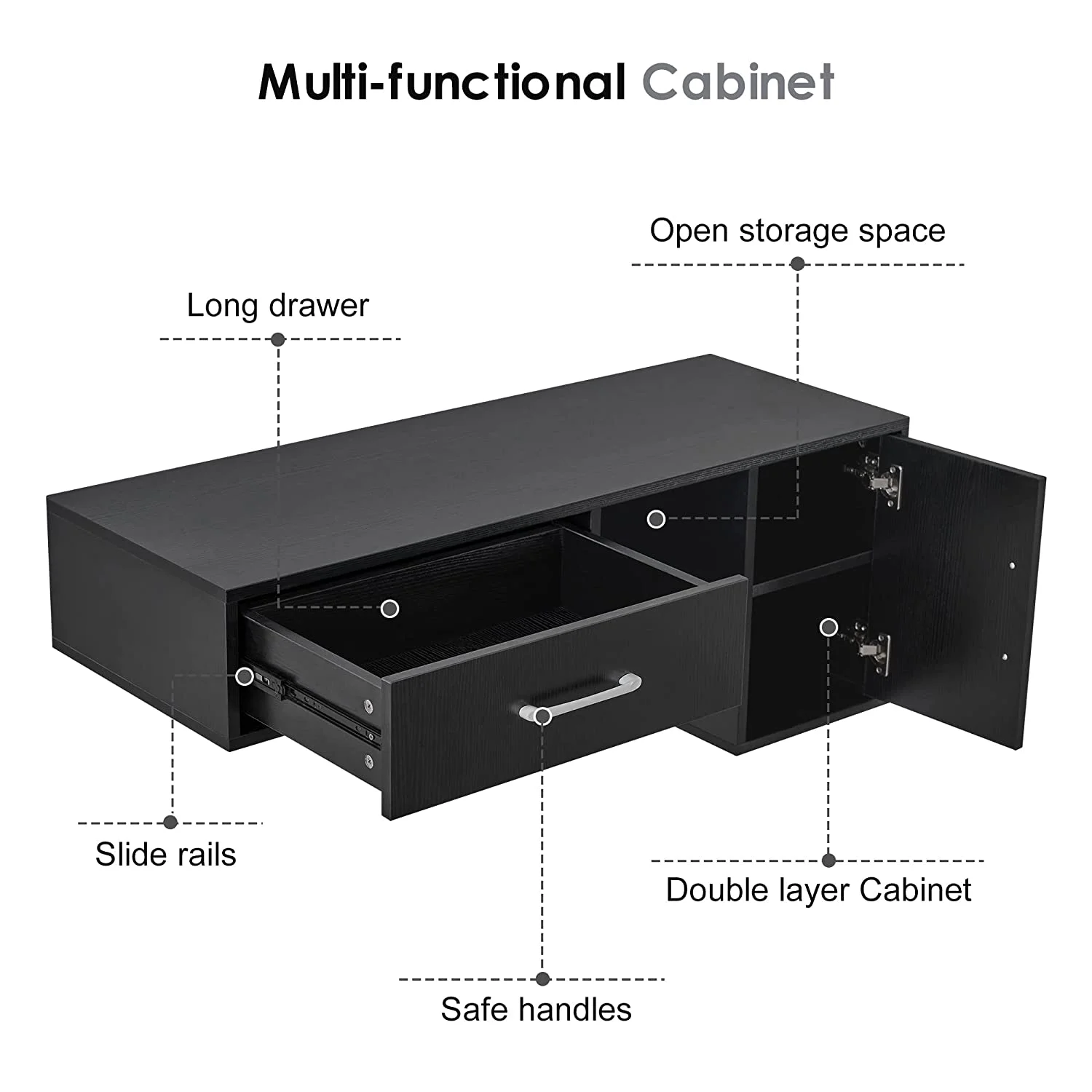 BarberPub Barber Wall Mount Station with Drawers, Beauty Multi-Functional Storage Cabinet 2530 - Image 9