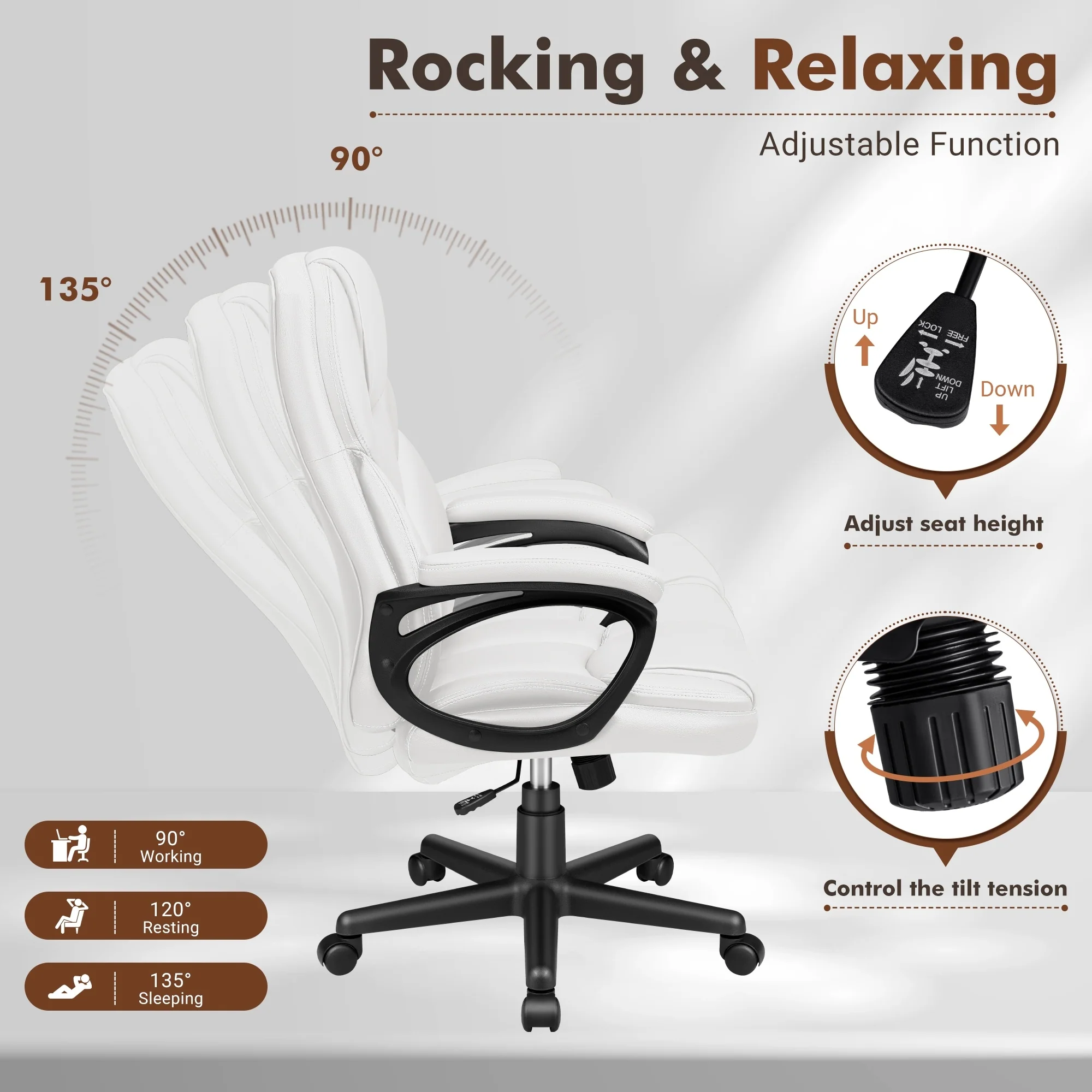 High Back Executive Office Chair, Ergonomic Computer Desk Chair for Home and Office - Image 14