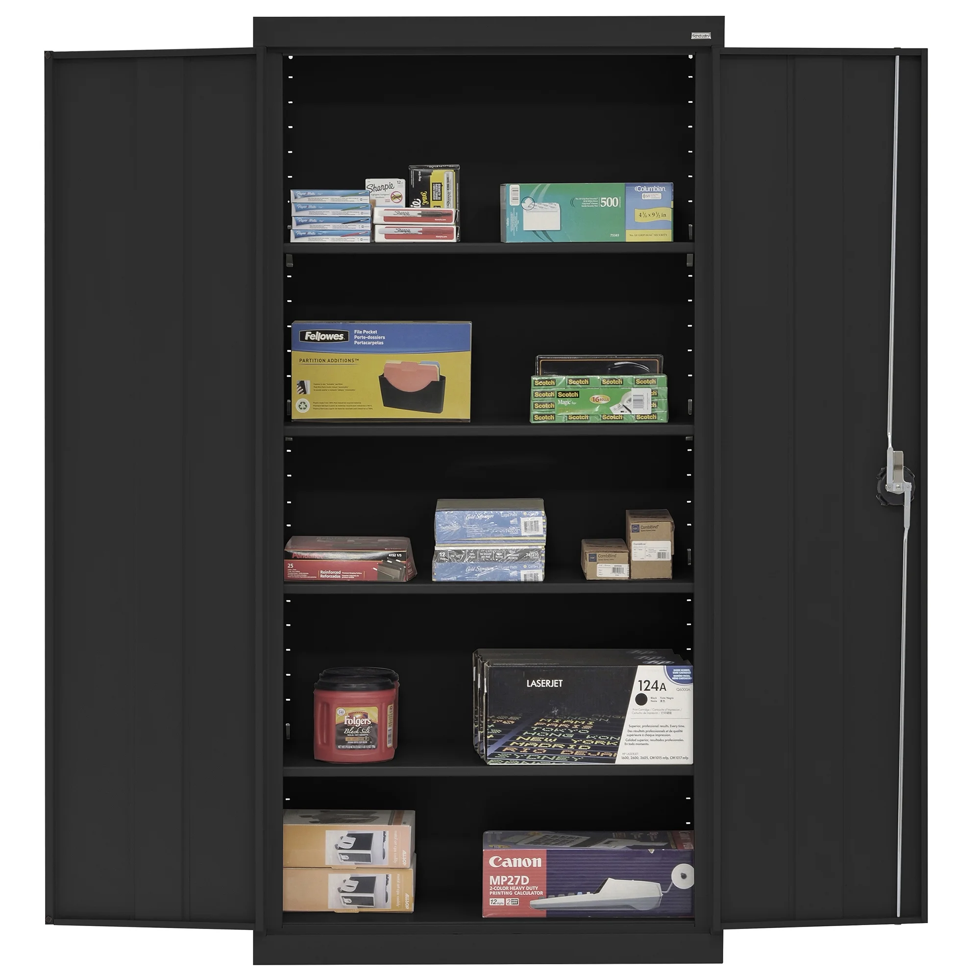 Sandusky Lee 20-Gauge 5-Shelf Welded Steel Freestanding Garage Storage Cabinet, Black - Image 12