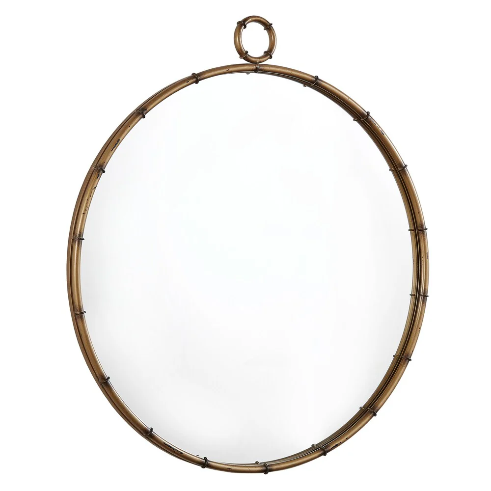 Antique Brass Finish Round Wall Mirror, Decorative Accent Mirror for Living Room, Bedroom and Entryway - Image 4