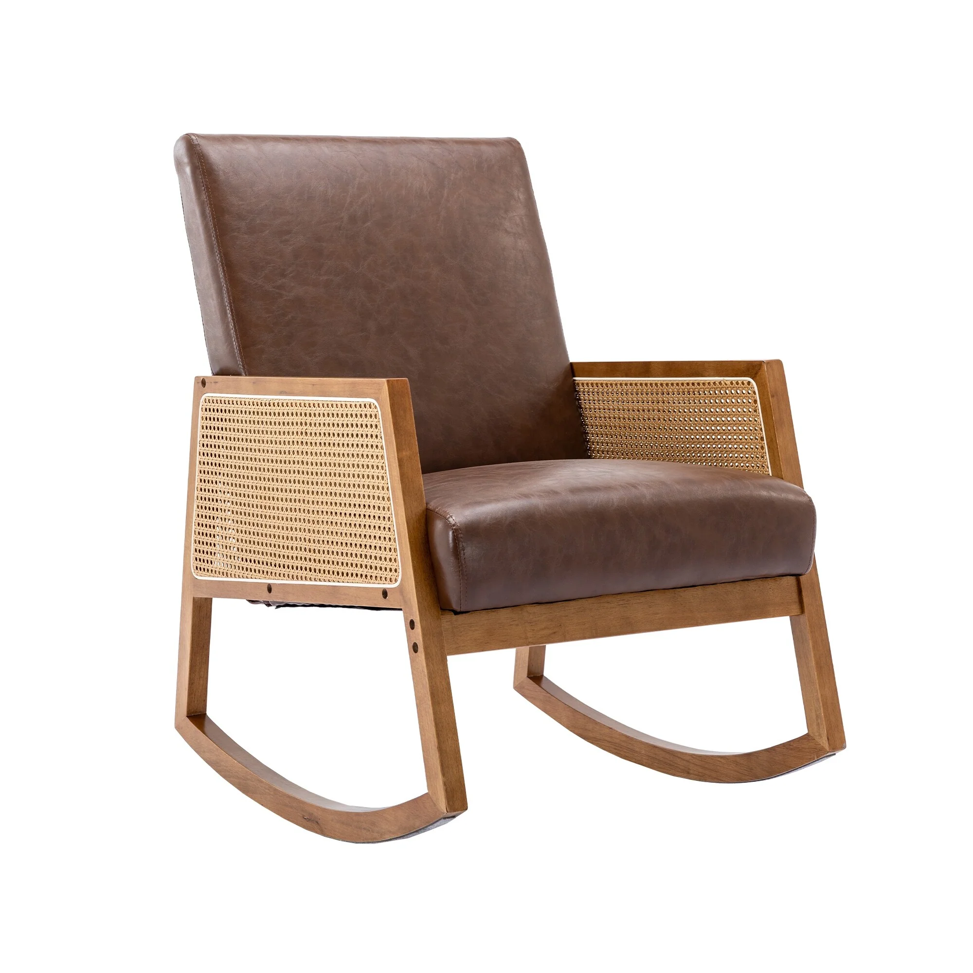 Upholstered Tall Back Rocking Chair, Smooth Gliding Accent Armchair for Comfortable Living Room Seating - Image 26