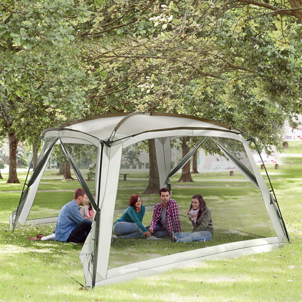Outsunny 12' x 12' Screen House Room, UV50+ Screen Tent with 2 Doors and Carry Bag, Easy Setup, for Patios Outdoor Camping Activities - Image 7