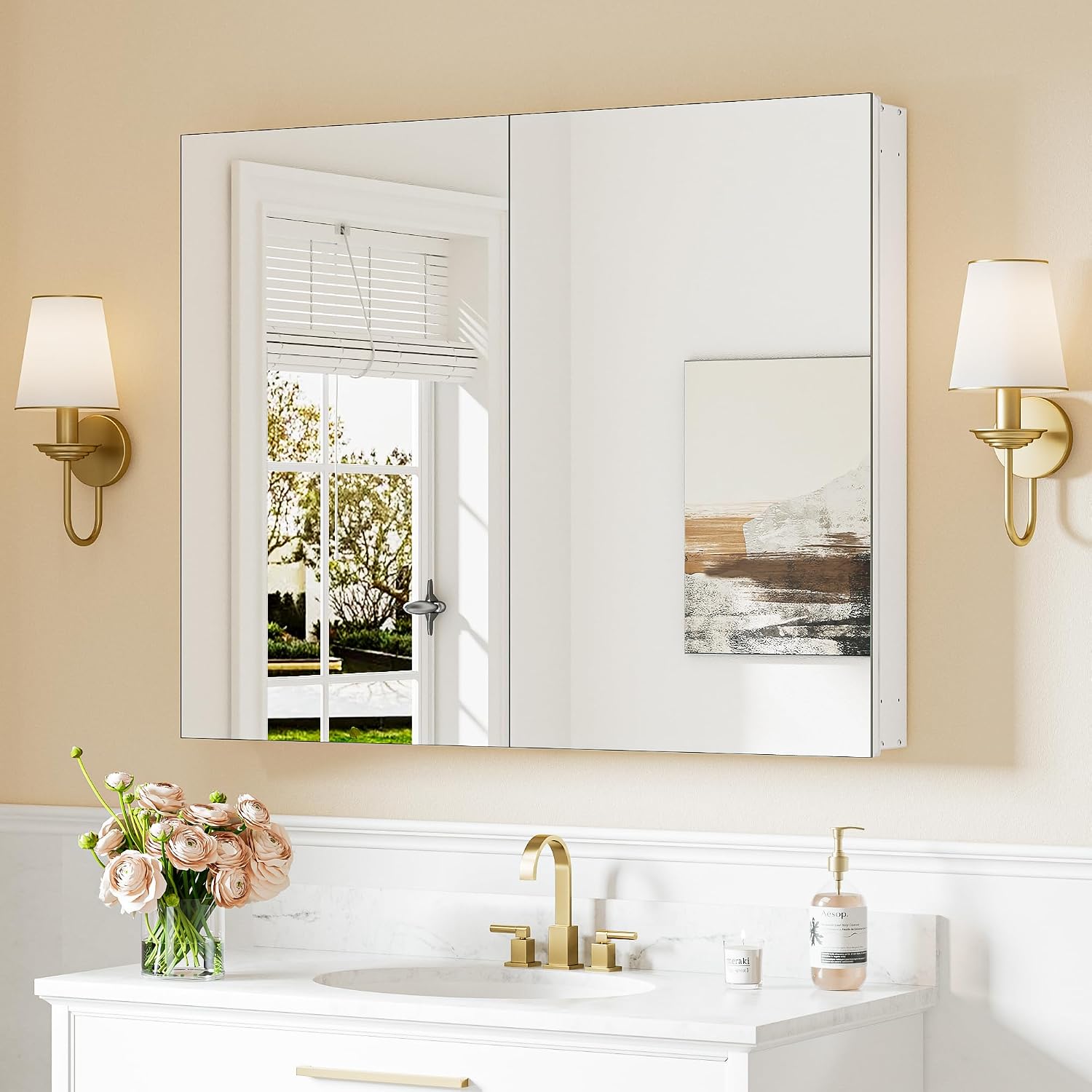 Black Medicine Cabinet with Mirror 20" x 26", Lightweight Aluminum - Image 17