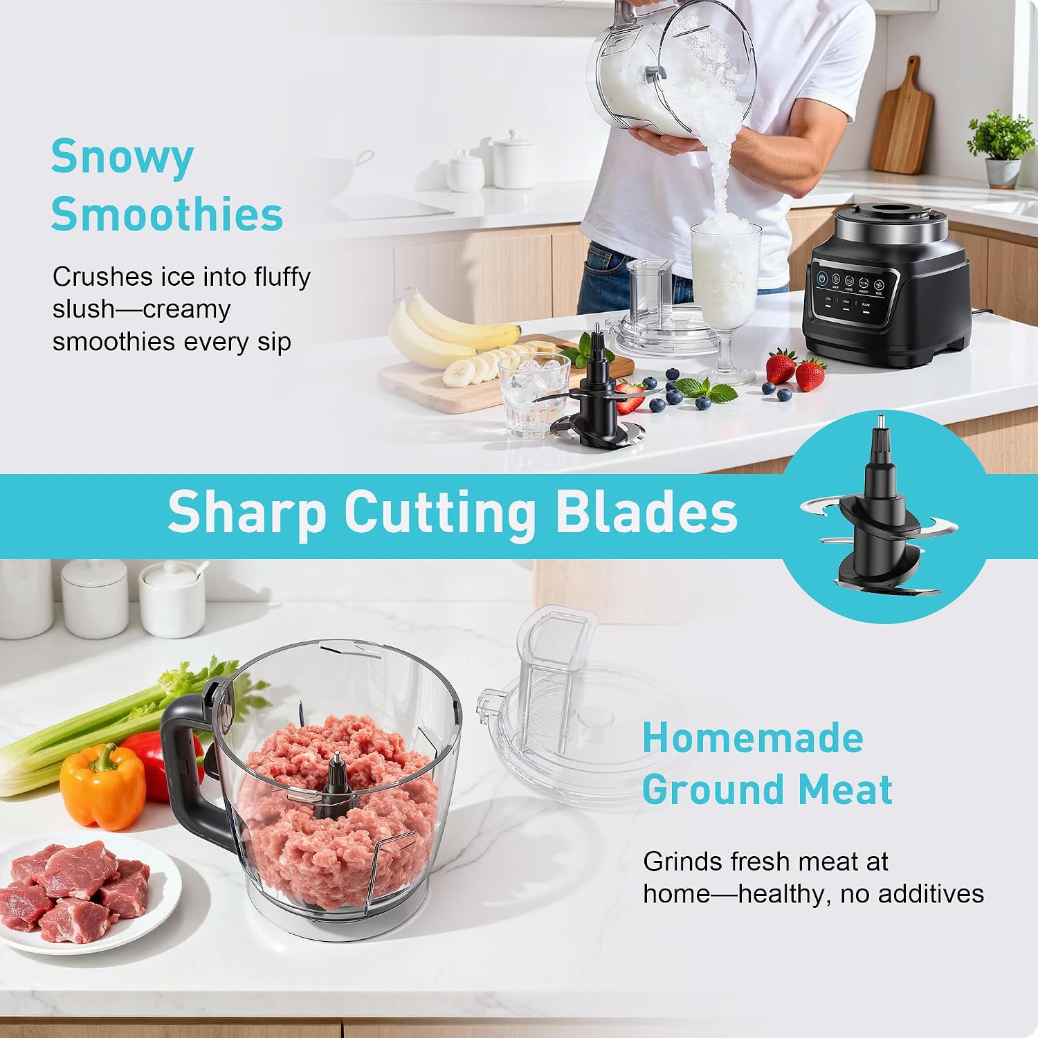 All-in-One Blender Food Processor, 10-in-1 Blenders for Kitchen - Image 4