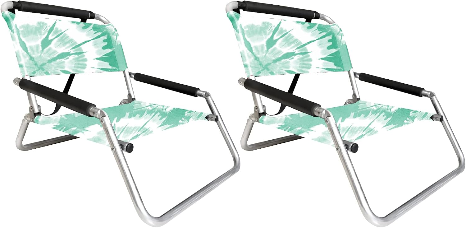 Lightweight Portable Foldable Recliner Beach Chairs, with Slip Pockets and Shoulder Strap, 2 Pack, Black, XL - Image 12