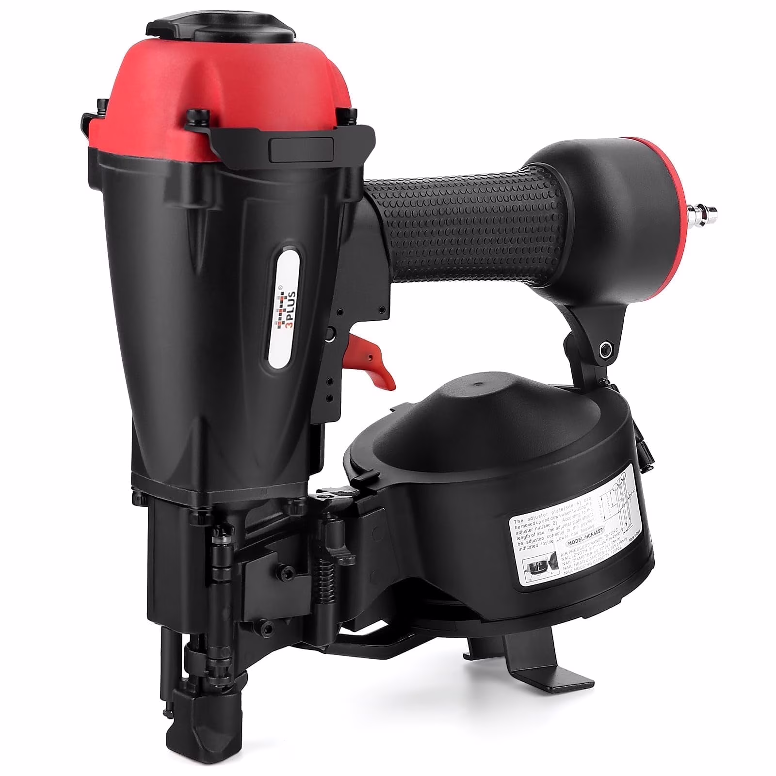 3PLUS HCN45SP 11 Gauge 15 Degree 3/4" to 1-3/4" Coil Roofing Nailer Pneumatic Roof Nail Gun