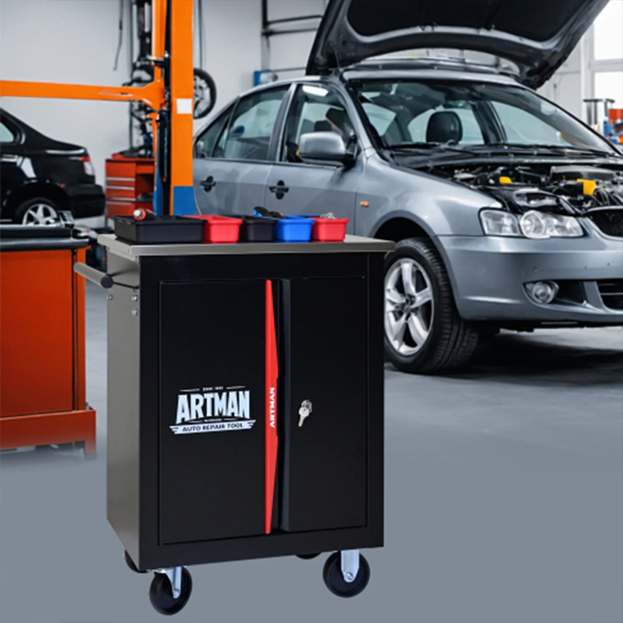ARTMAN 6 Drawers Metal Rolling Storage Tool Chest Cabinet Cart with Wheels,with Key Locking and Parking Brake, Tool Box for Garage Workshop Warehouse - Image 39