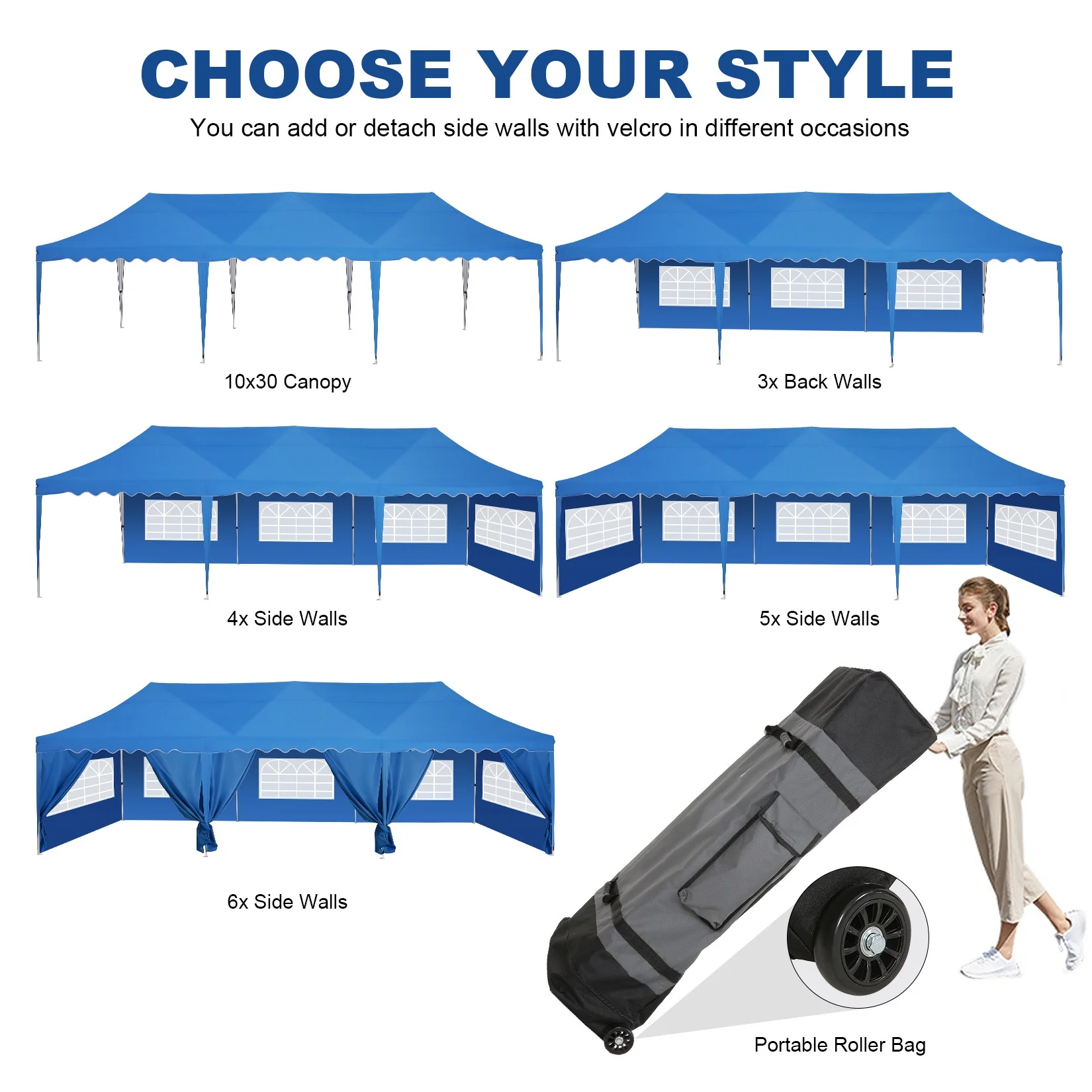 HOTEEL Canopy 10'x20' Pop Up Canopy Tent Heavy Duty Waterproof Adjustable Commercial Instant Canopy Outdoor Party Canopy Parties,Wedding,Outside Patio,Event,Backyard,White - Image 21