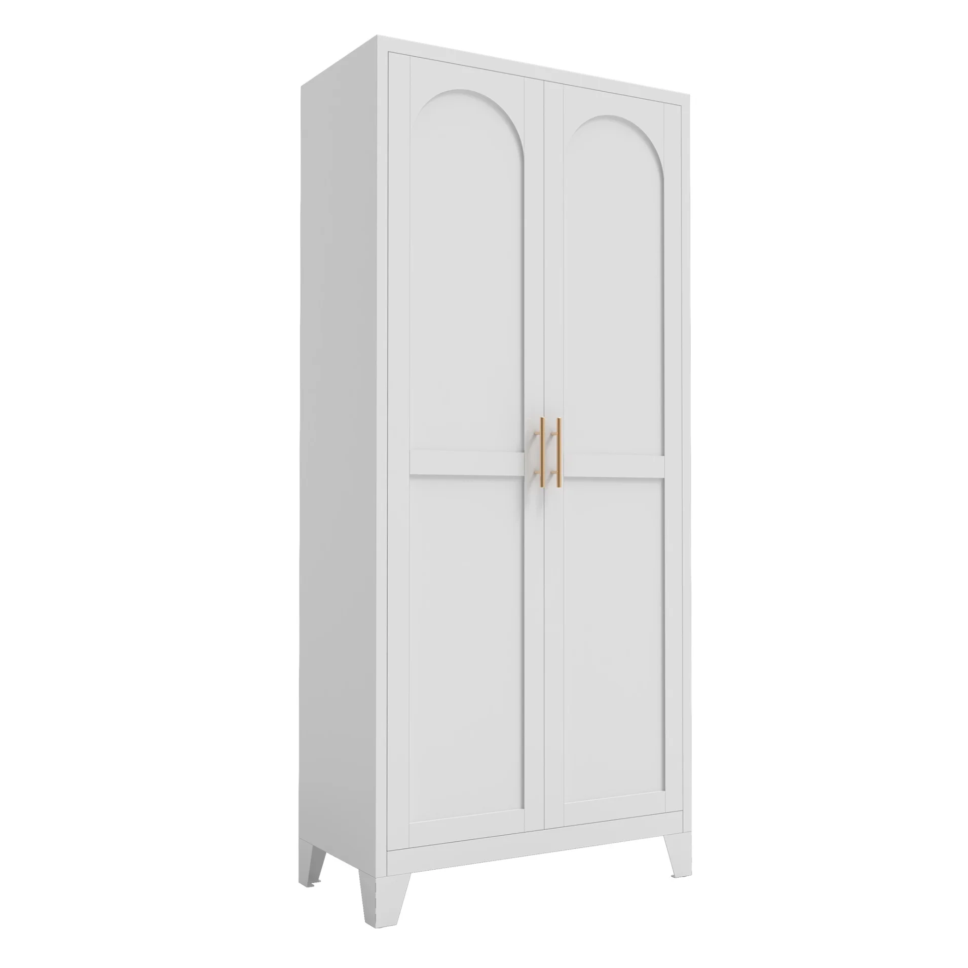 71 Inch Metal Storage Cabinet with 2 Doors and 5 Adjustable Shelves, Lockable File Cabinet for Organizing Garage, Pantry, Basement, Laundry Room or Mudroom, White - Image 8