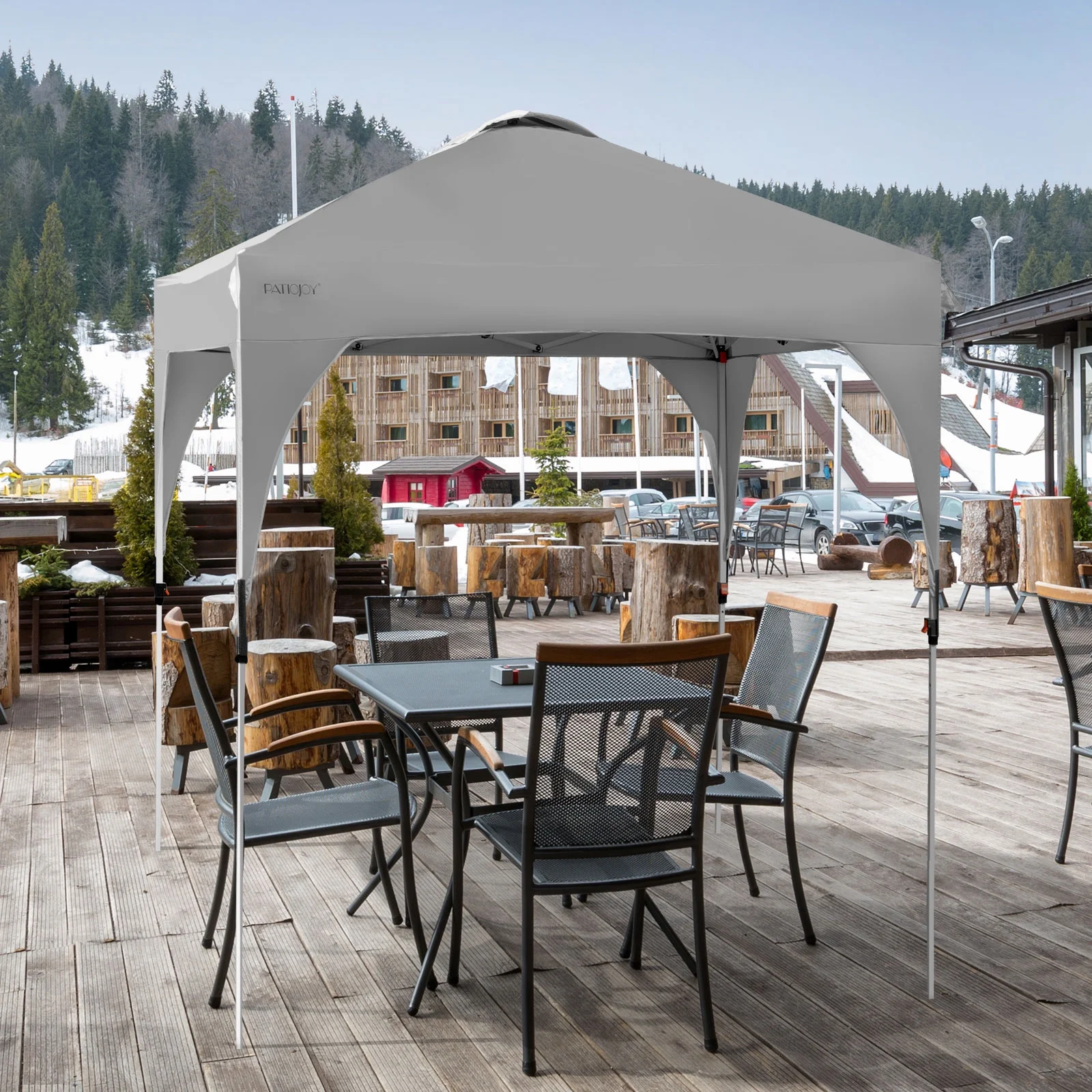 Patiojoy Pop-up Canopy Tent 6.6' x 6.6' Height Adjustable Commercial Instant Canopy w/ Portable Roller Bag White - Image 23