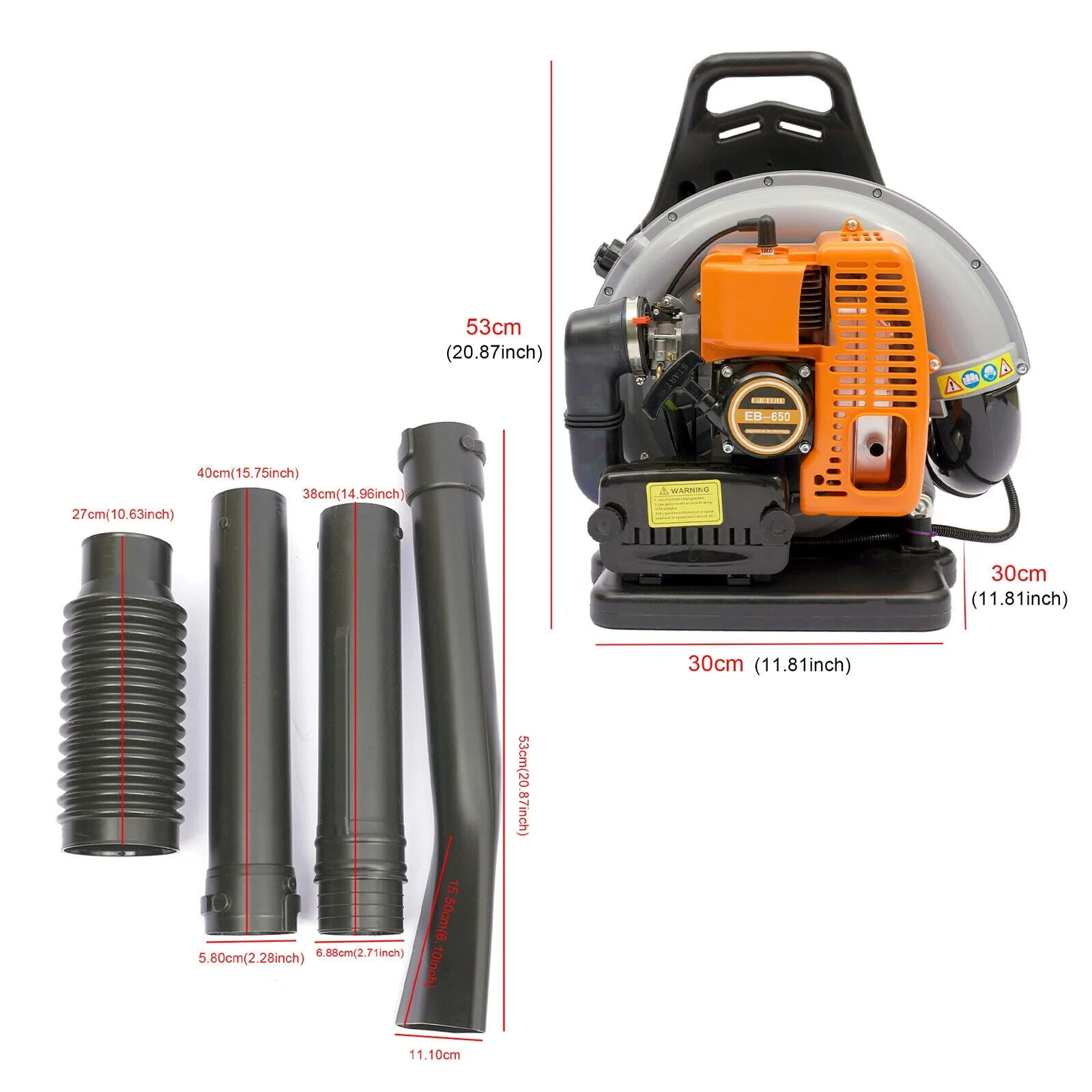 Miumaeov 63CC 2-Stroke Backpack Leaf Blower Gas Powered Backpack Grass Lawn Blower Leaf Blowers for Yard Road Cleaning Garden Lawn Care Tools - Image 2