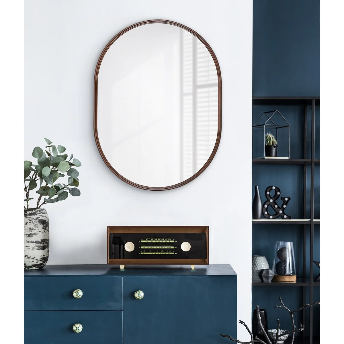 Modern Capsule Framed Wall Mirror, Decorative Oval Accent Mirror for Living Room, Bedroom and Entryway - Image 34