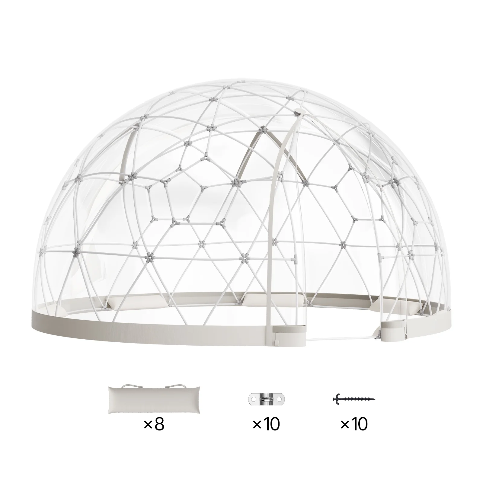 VEVOR Garden Dome Tent, 12 x 7.2 ft Outdoor Clear Bubble Tent for 4-7 Person, Weatherproof Geodesic Dome Greenhouse with Window, PVC Igloo Tents for Backyard Patios Camping Party Wedding - Image 9