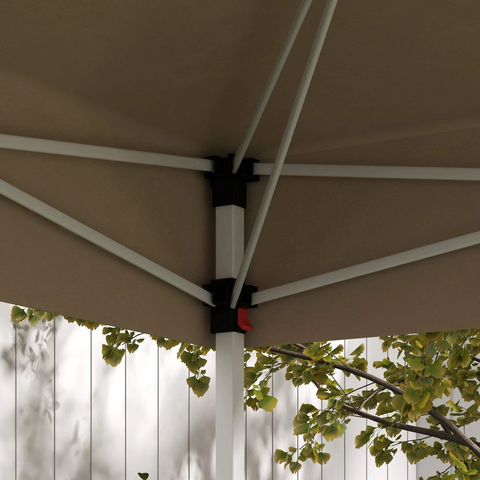 Outsunny 13' X 13' Pop Up Canopy Tent, Instant Sun Shelter, Tents For Parties, Height Adjustable, With Wheeled Carry Bag For Outdoor, Garden, Patio, Parties, Beige Beige Steel - Image 5