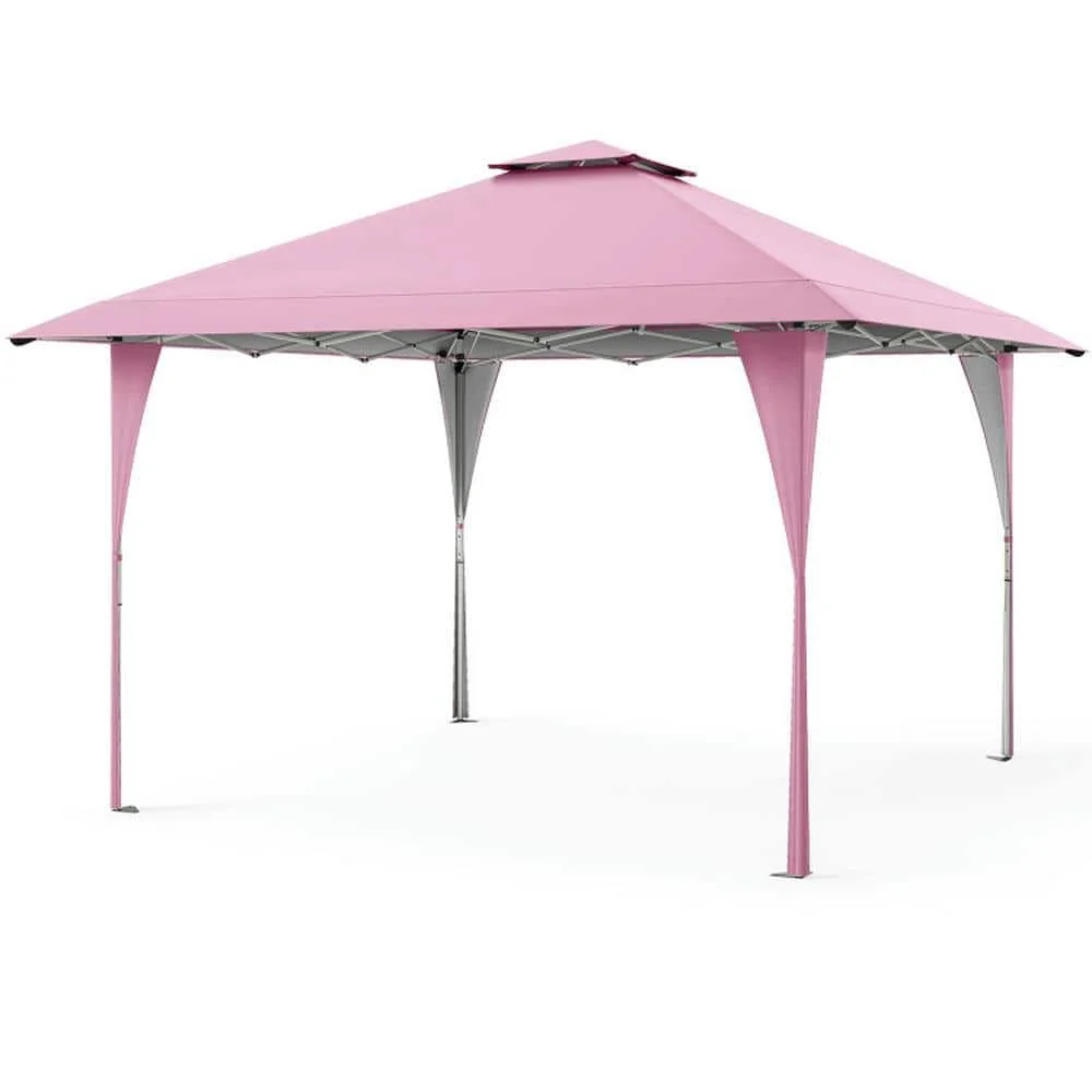 Spaco 13 X 13 FT Pop up Canopy Tent, Canopy with Portable Carrying Bag 8 Stakes and 4 Wind Ropes for Patio, Garden, Backyard, Pink - Image 9