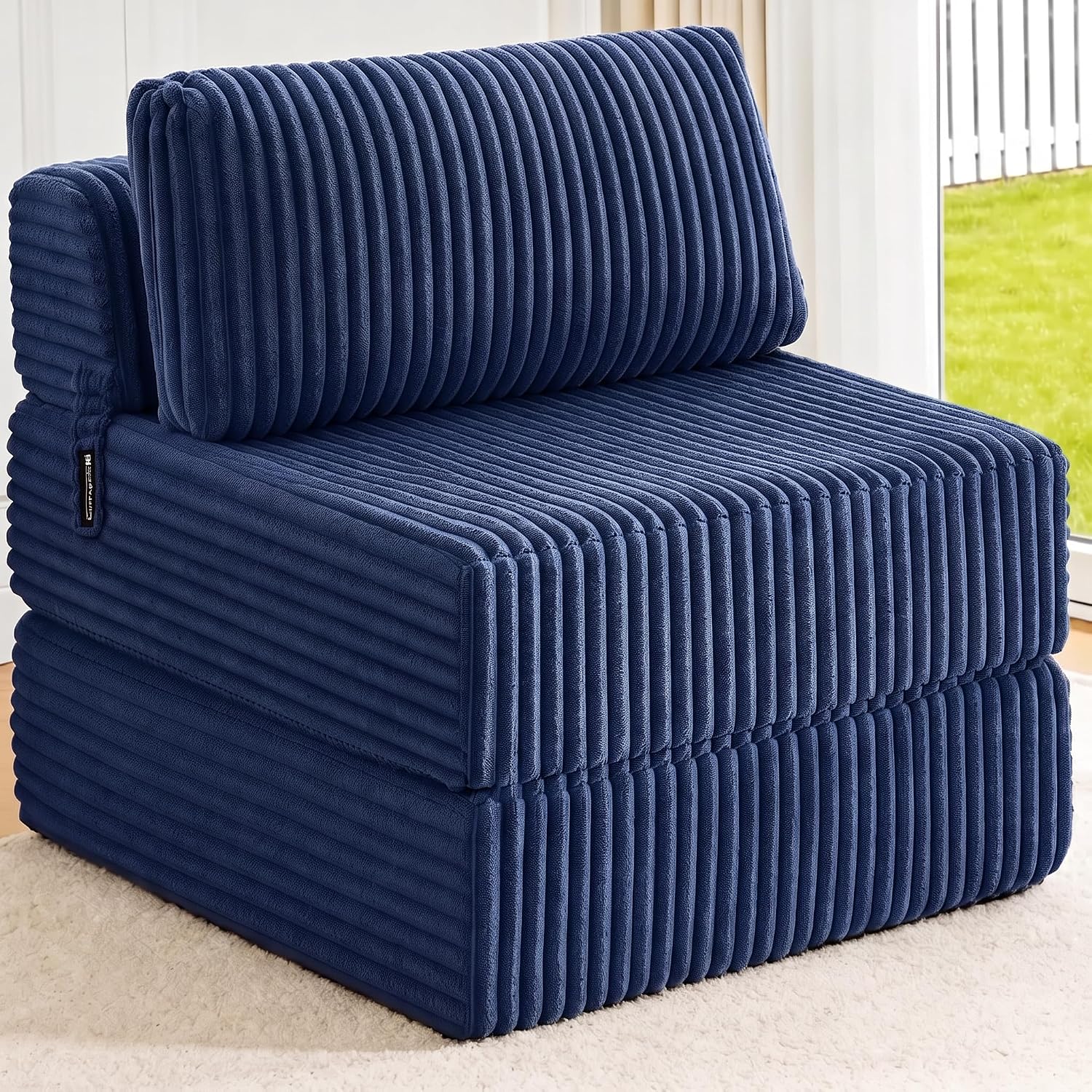 Folding Sofa Bed Convertible 4 in 1 Sleeper Chair Gray Single - Image 16