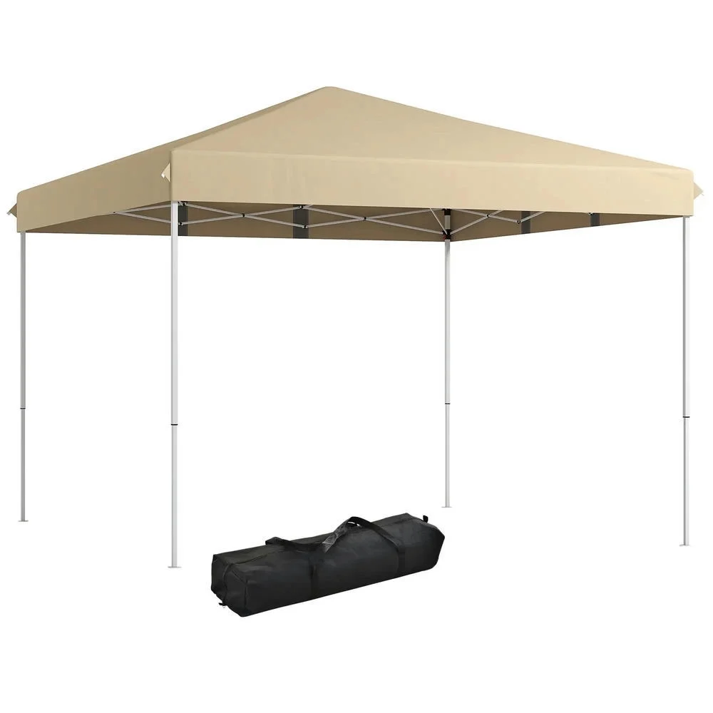 GVN Backyard Garden Canopy, Camping Canopy Screen Tent,13' x 13' Pop Up Canopy Tent with Height Adjustable, Carry Bag for Outdoor, Garden, Patio, Beige - Image 9