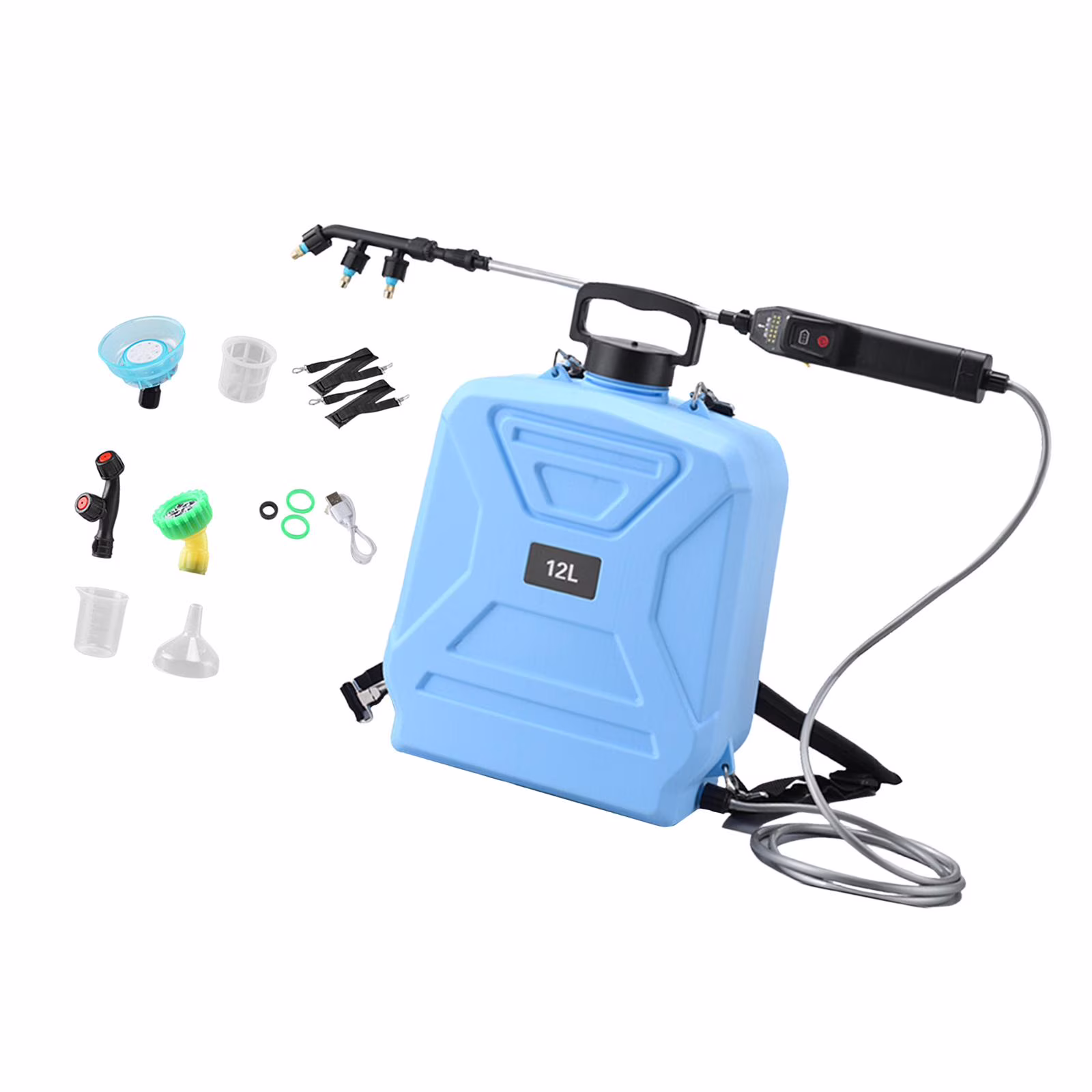 koolsoo Garden Electric Sprayer 2 Spray Speed 12L Practical Comfortable Handle, Retractable Water Sprayer for Gardening Cleaning Green - Image 3