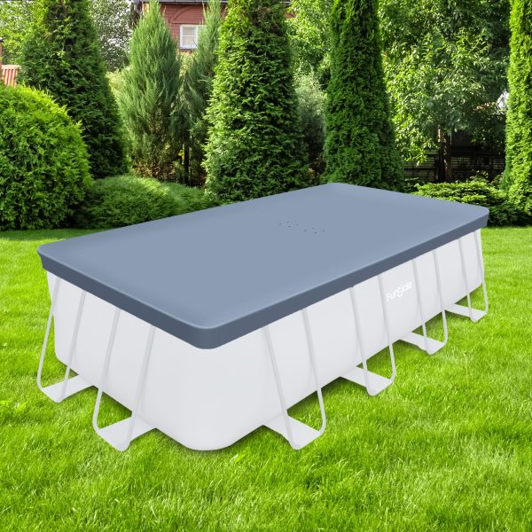 18ft Rectangular Pool Cover – Durable Above-Ground Cover for Oasis/Activity Pools, Gray - Image 2