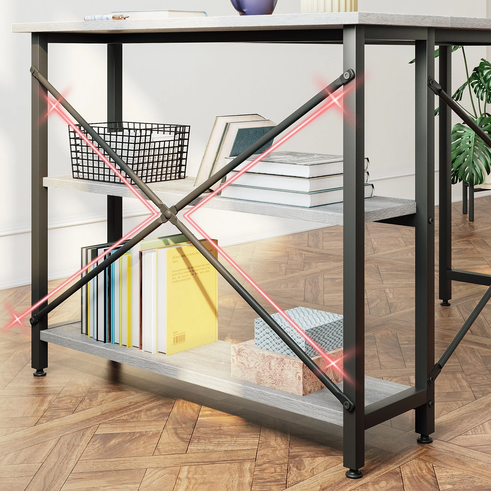Small L Shaped Computer Desk with Storage Shelves, Compact Corner Workstation for Home Office and Study - Image 76