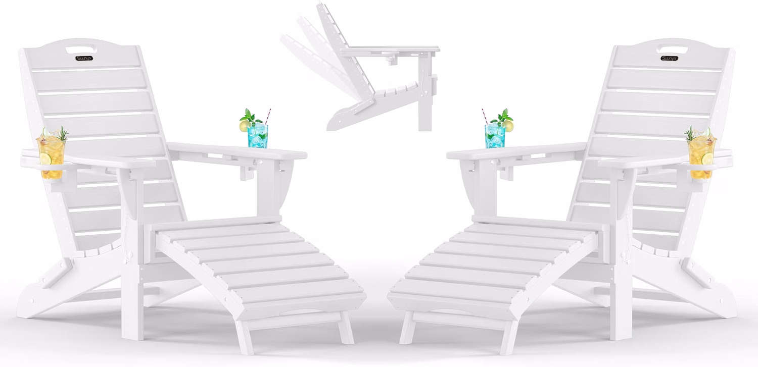 Adjustable Adirondack Chair, Outdoor Fire Pit Chair, Navy Blue - Image 5