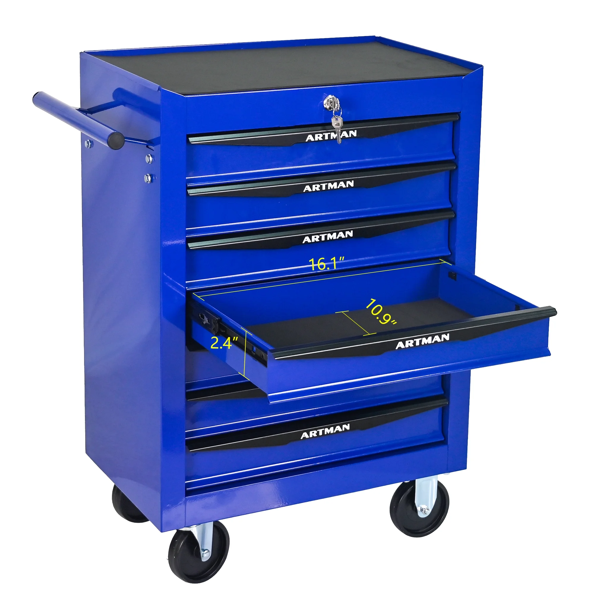 ARTMAN 20" 6-Drawer Tool Chest Cabinet with Ball Bearing Drawer Slides, Steel Tool Storage Box Organizer for Garage Workshop Repair Shop - Image 67