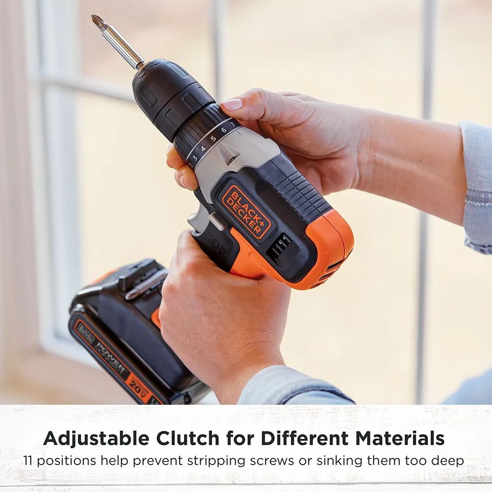 BLACK+DECKER 20V Drill/Driver, 1.5Ah, 83 Piece Set, Battery and Charger Included - Image 22